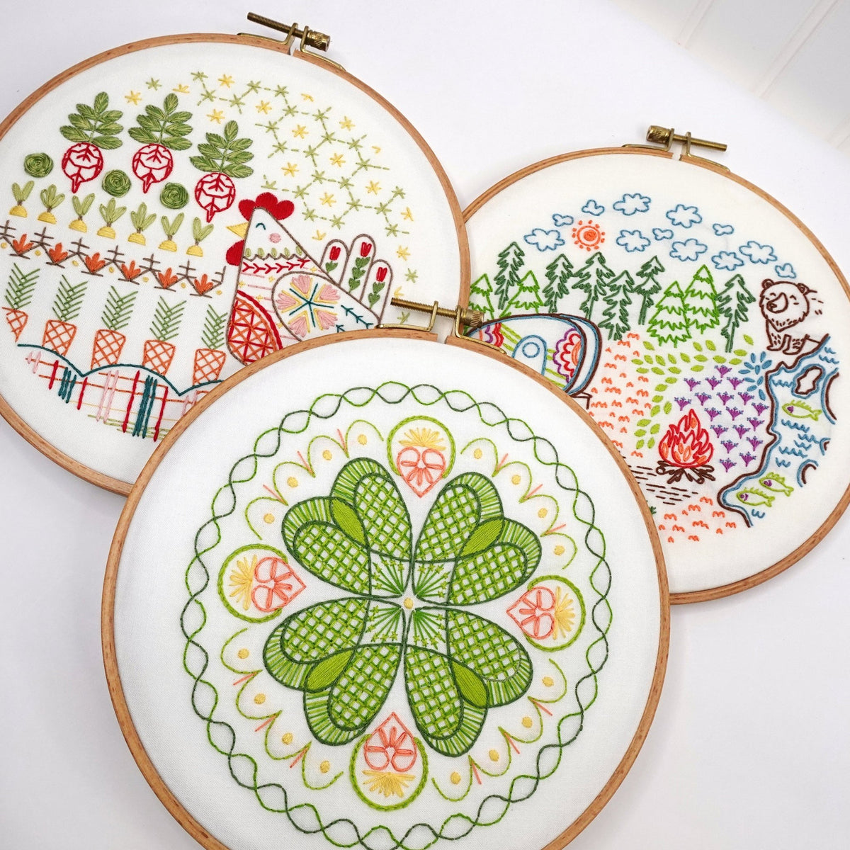 Good Life Embroidery Pattern 3 Pack of Pre Printed Fabric Panels by ...