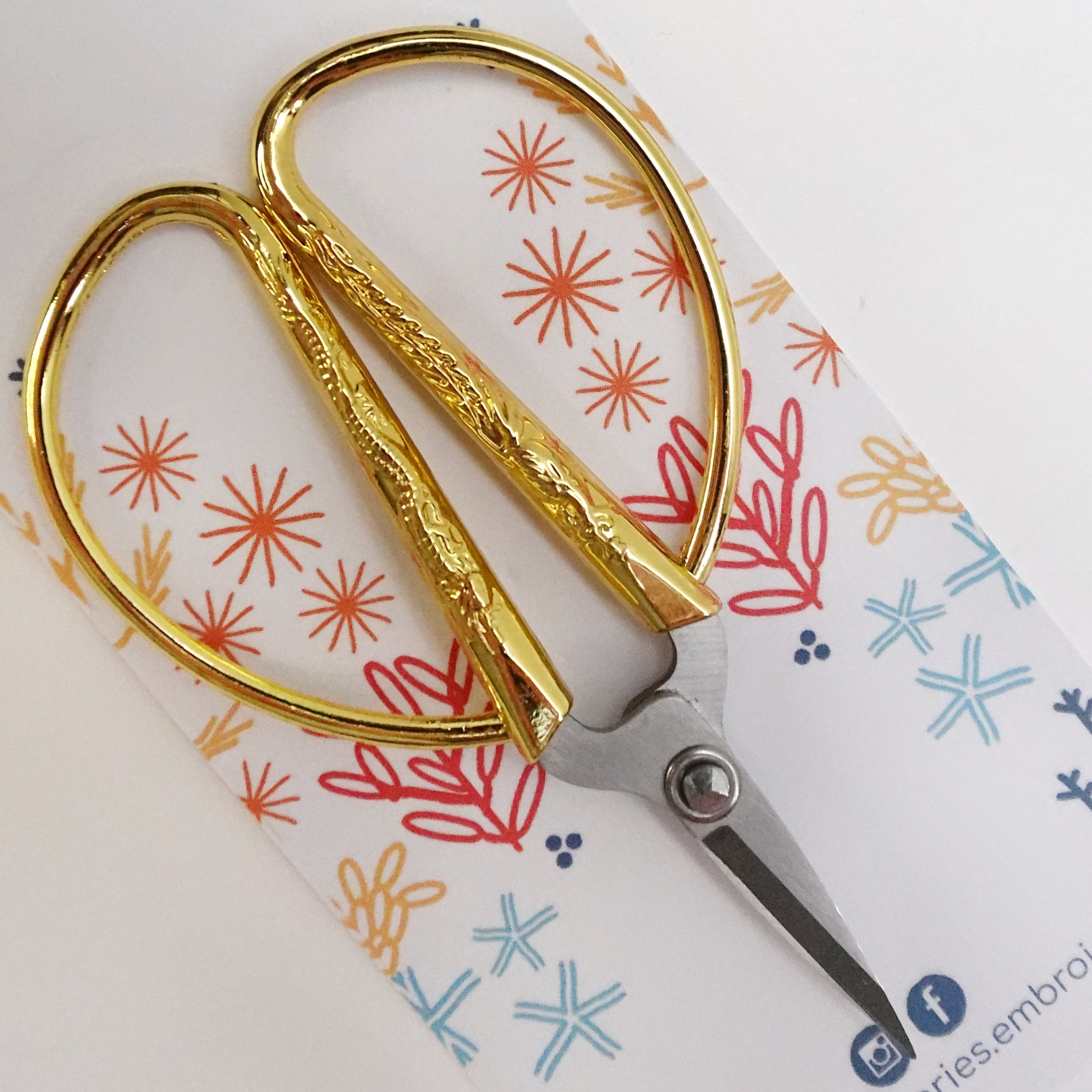 Set Of 3 Gold Plated Stork Embroidery & Manicure Scissors - 3.5 Inch