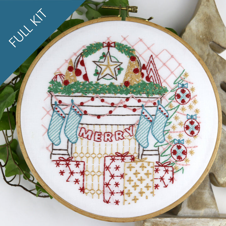 Christmas Mantle Embroidery Kit - Stitched Stories