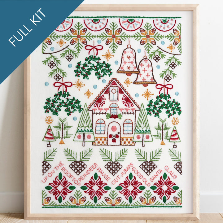 Christmas Pines Sampler Embroidery Kit - Stitched Stories