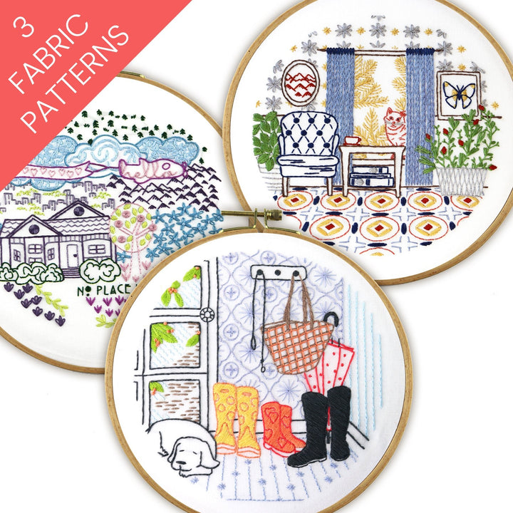Home Scenes Bundle of 3 Fabric Patterns - Stitched Stories