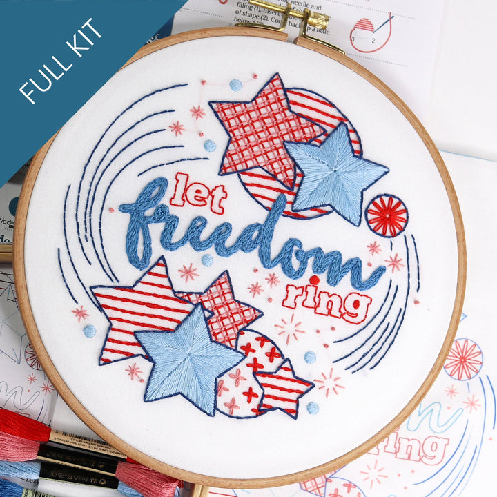 Let Freedom Ring Embroidery Kit - Stitched Stories