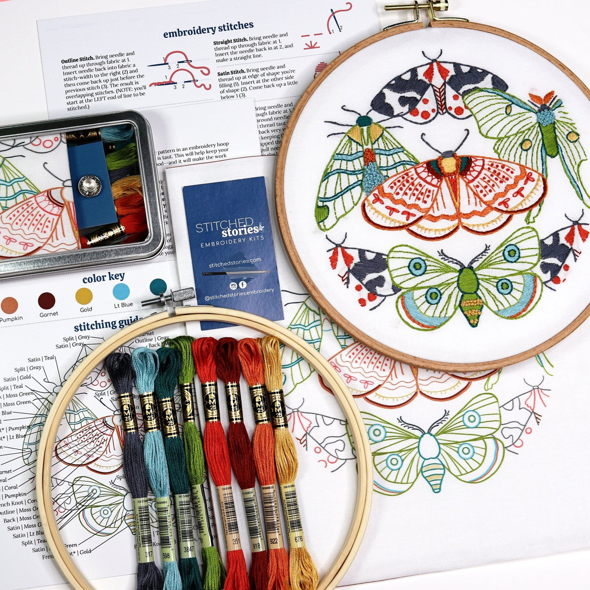 Embroidery Kit, Moth - A Threaded Needle