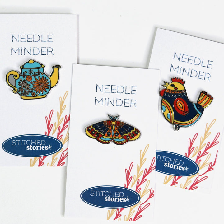 Needle Minder 3 Pack: Tea Pot, Hen, Moth - Stitched Stories