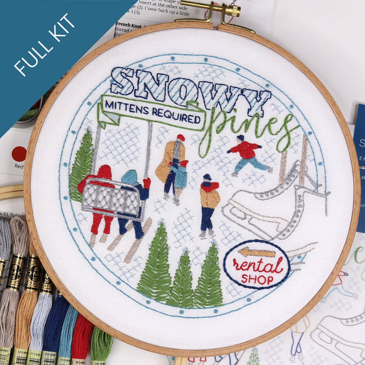 Snowy Pines Embroidery Kit - Stitched Stories