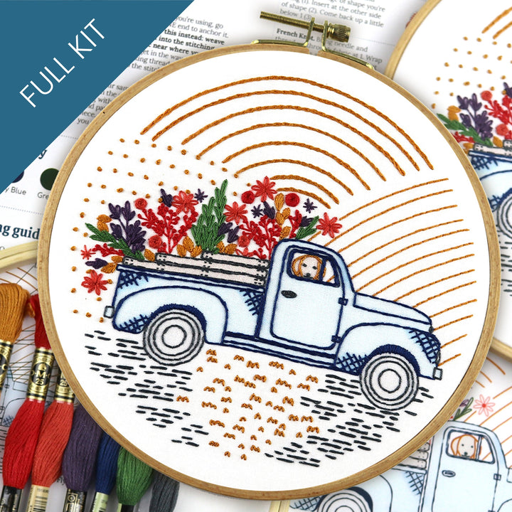 Vintage Truck Embroidery Kit - Stitched Stories