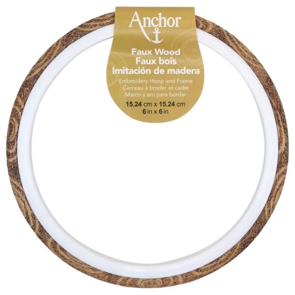 6" Flexible Faux Wood Round Hoop by Anchor - Stitched Stories