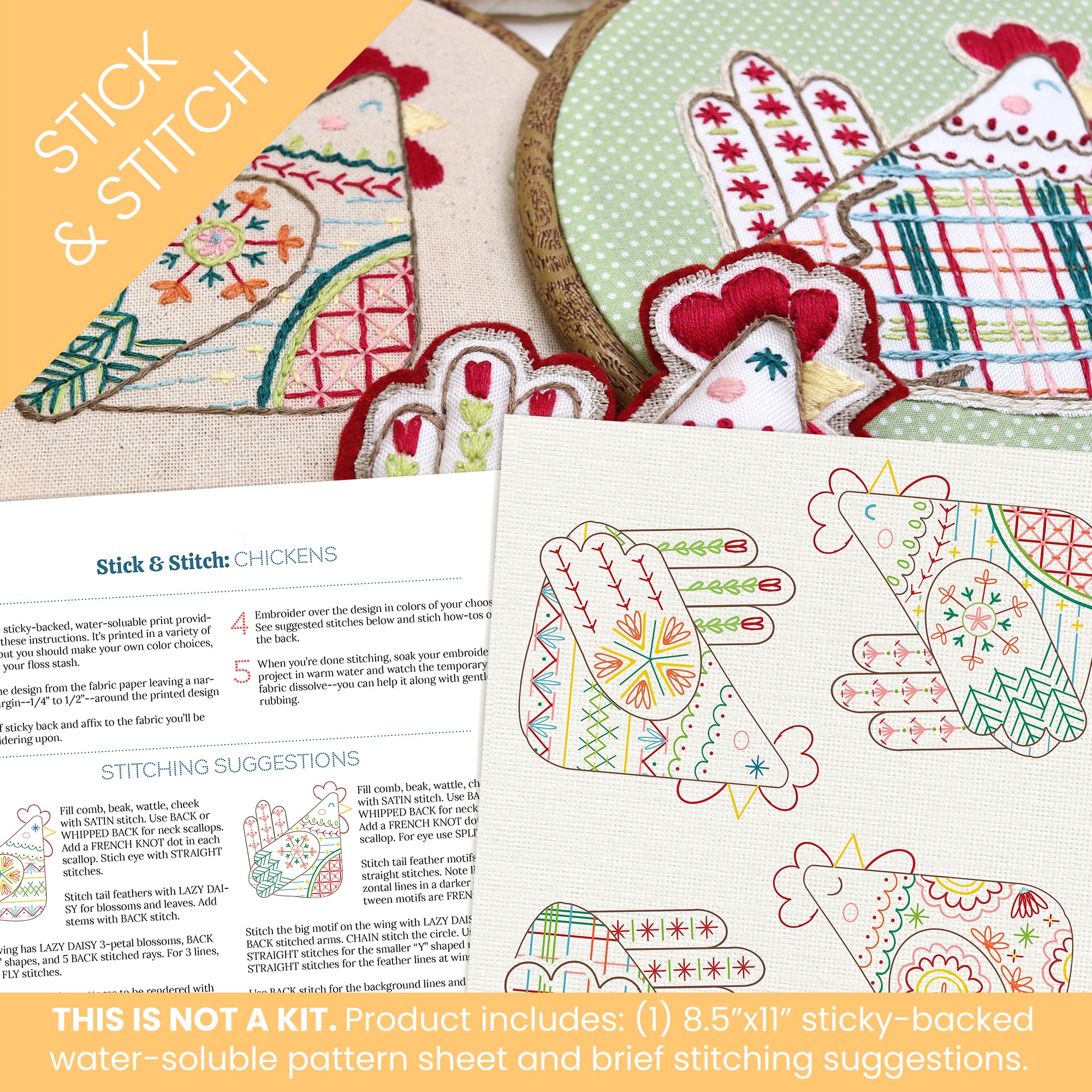 Stick & Stitch Motifs: Chickens