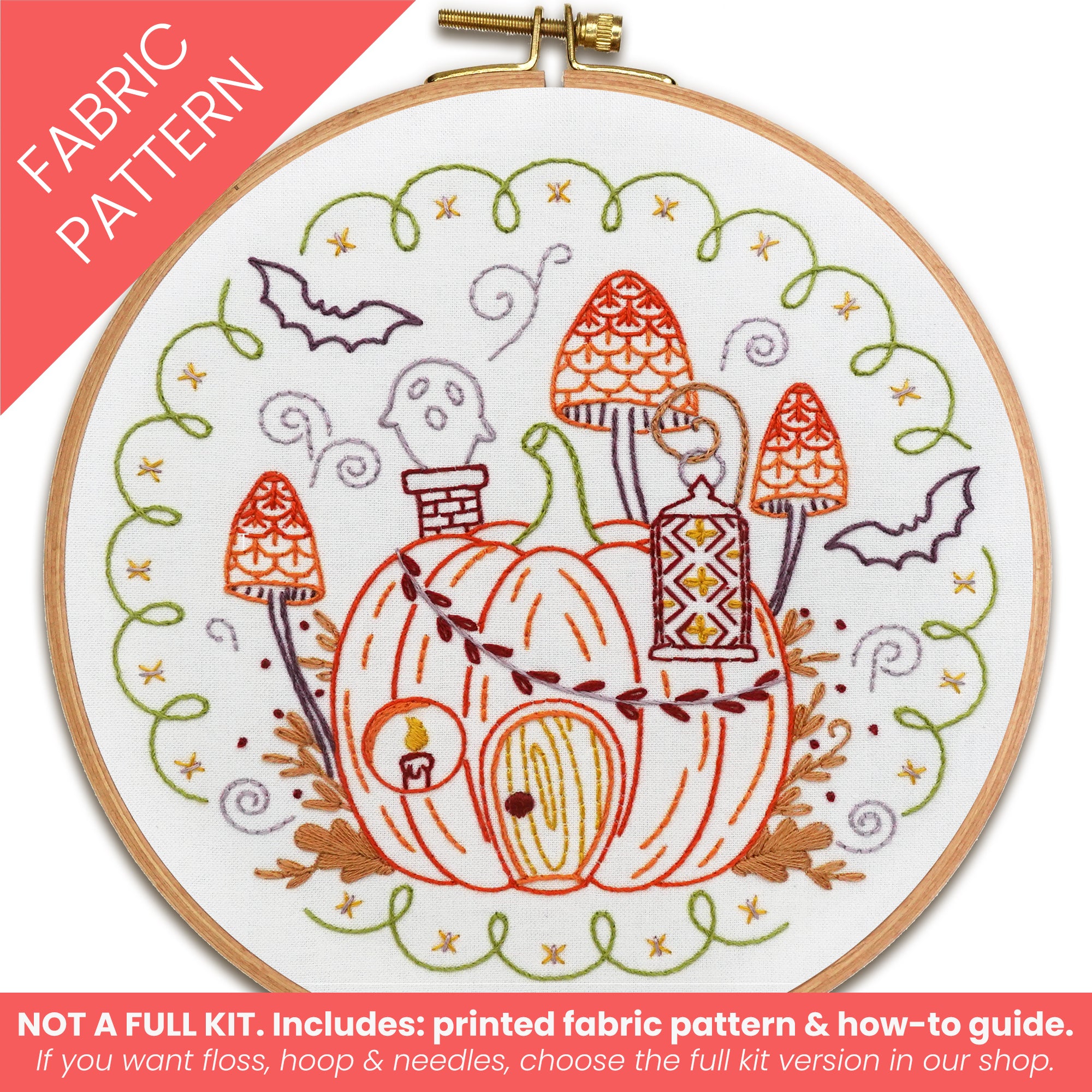 Pumpkin Hollow Printed Fabric Embroidery Pattern