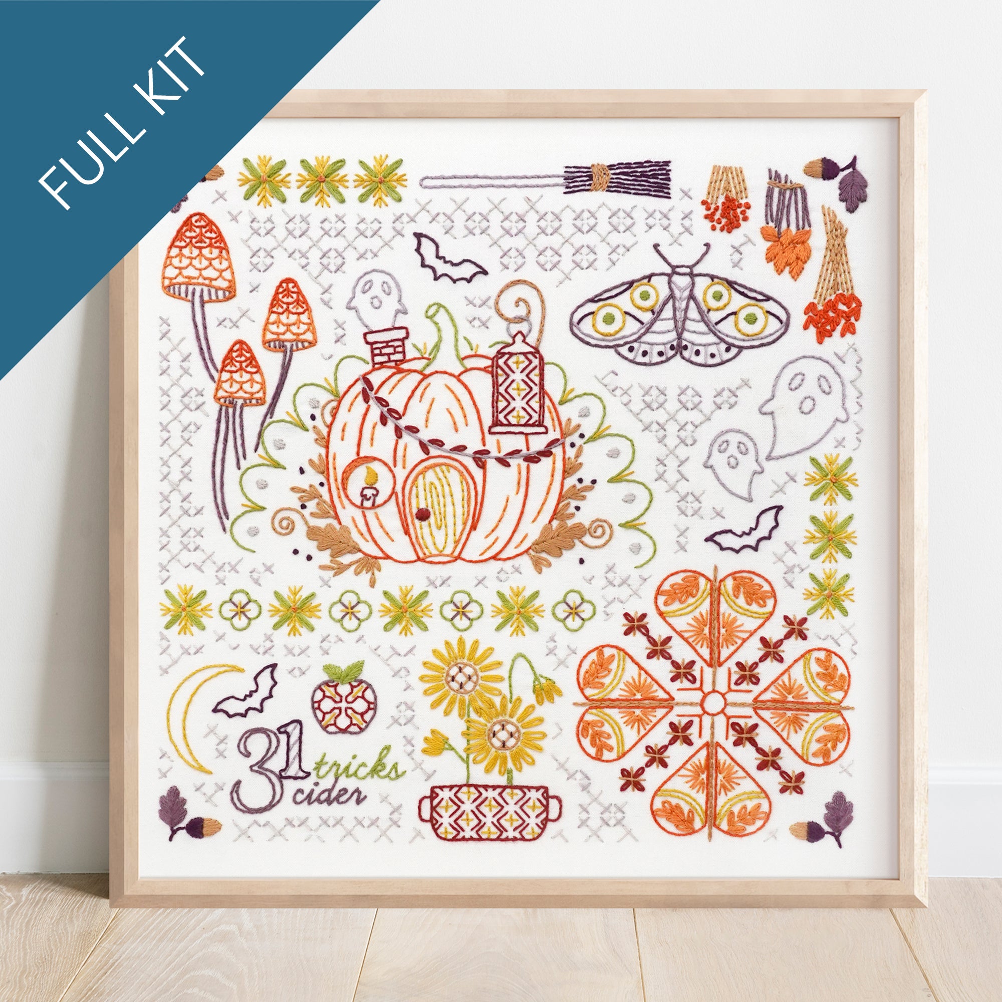 Fall Motif Sampler Embroidery Kit