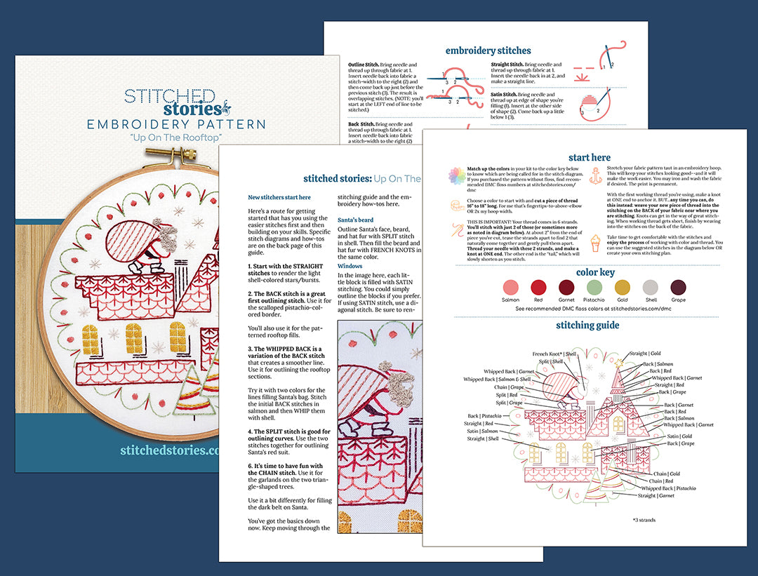 Crimson Christmas Bundle of 3 Embroidery Patterns