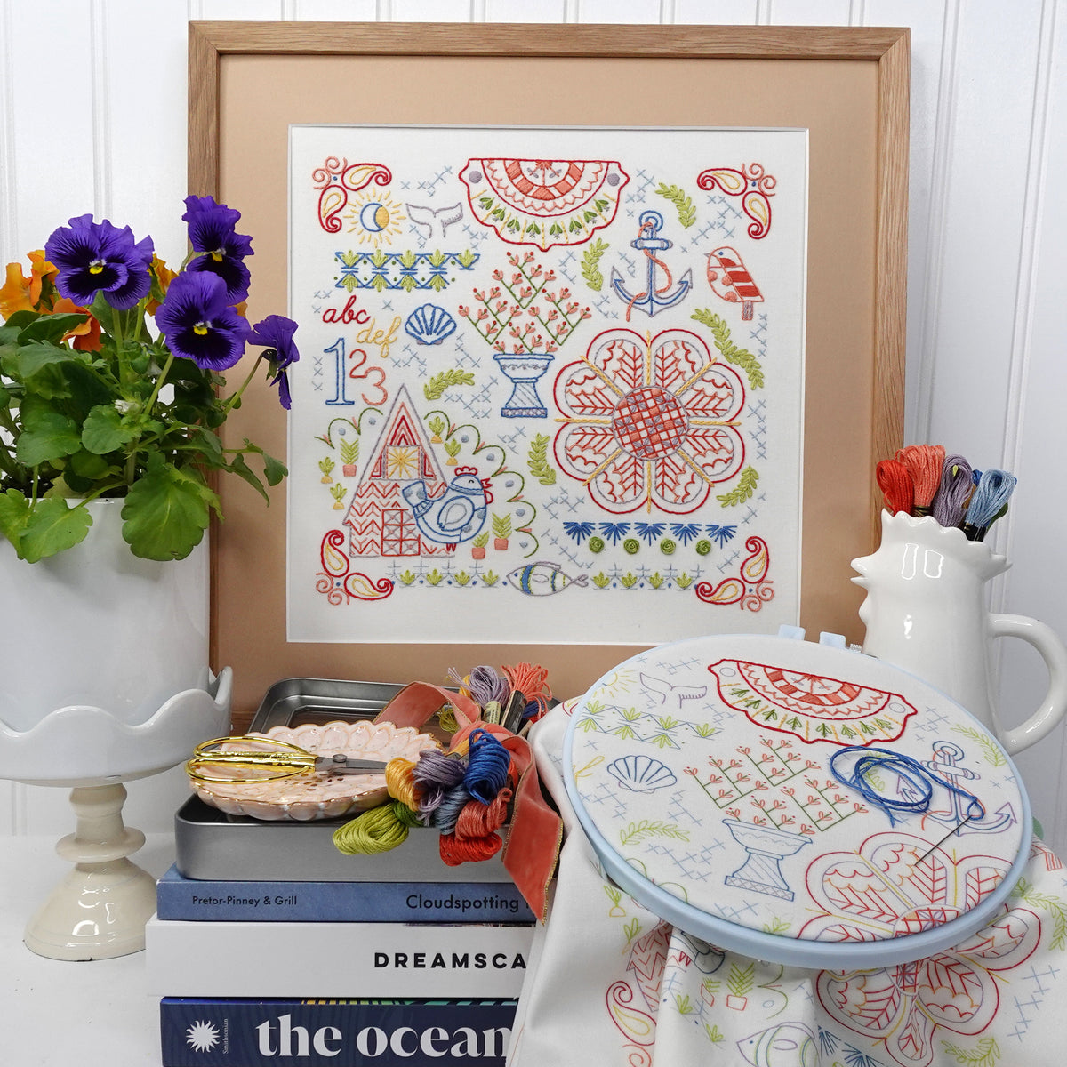 Embroiderd Sampler Traditional Embroidery Stitch Sampler Patterns and Kits | Vintage Band ...