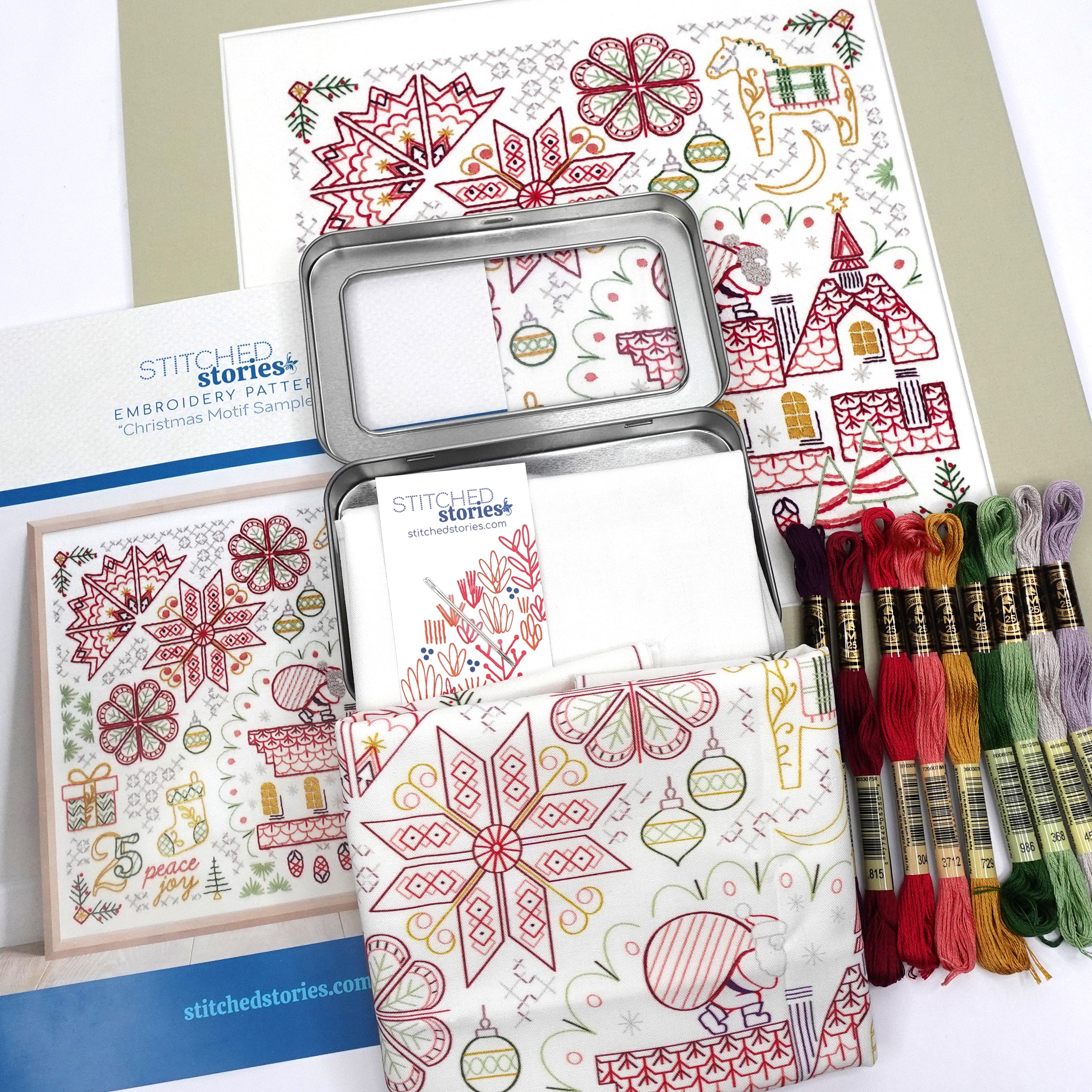 Crimson Christmas Bundle of 3 Embroidery Kits