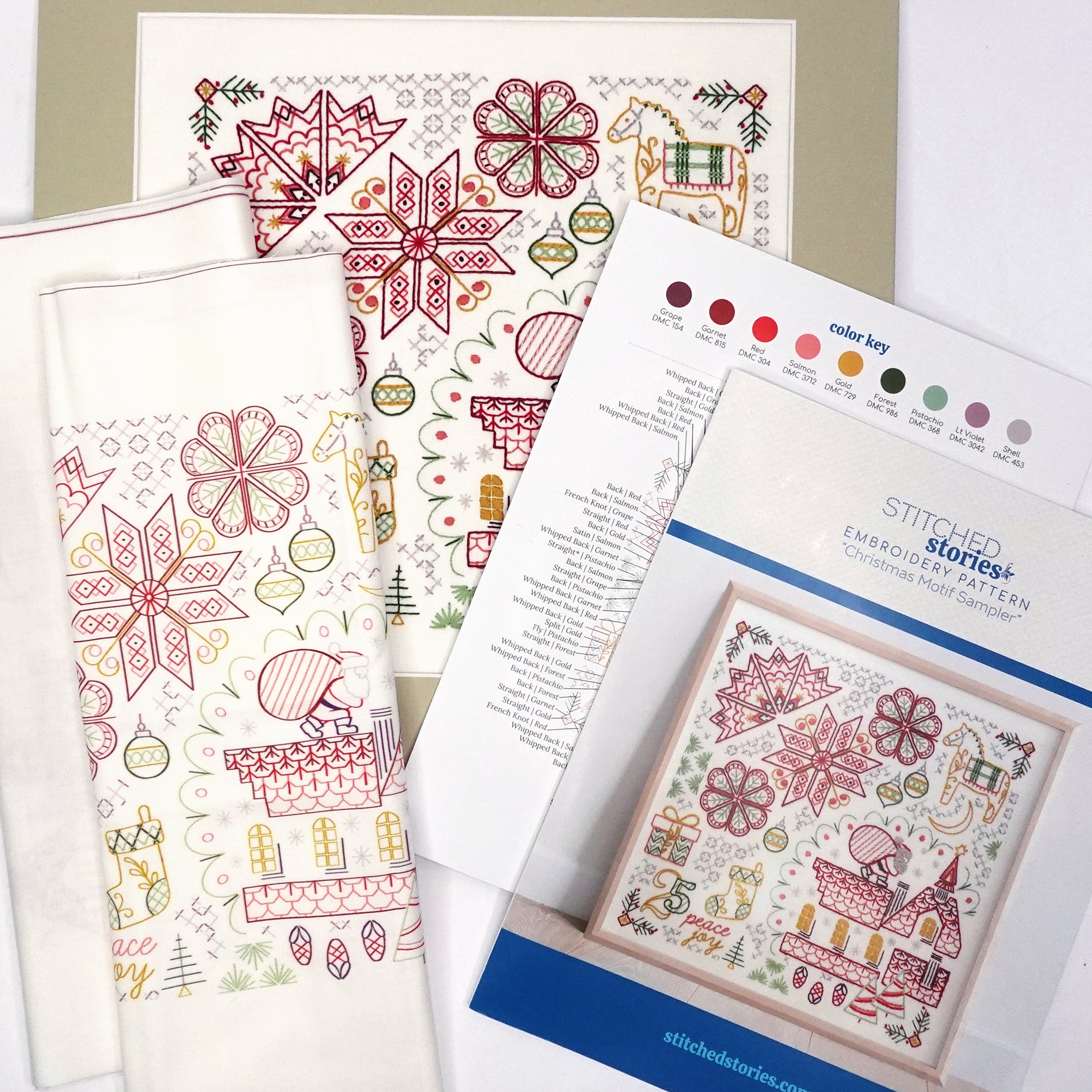 Crimson Christmas Bundle of 3 Embroidery Patterns