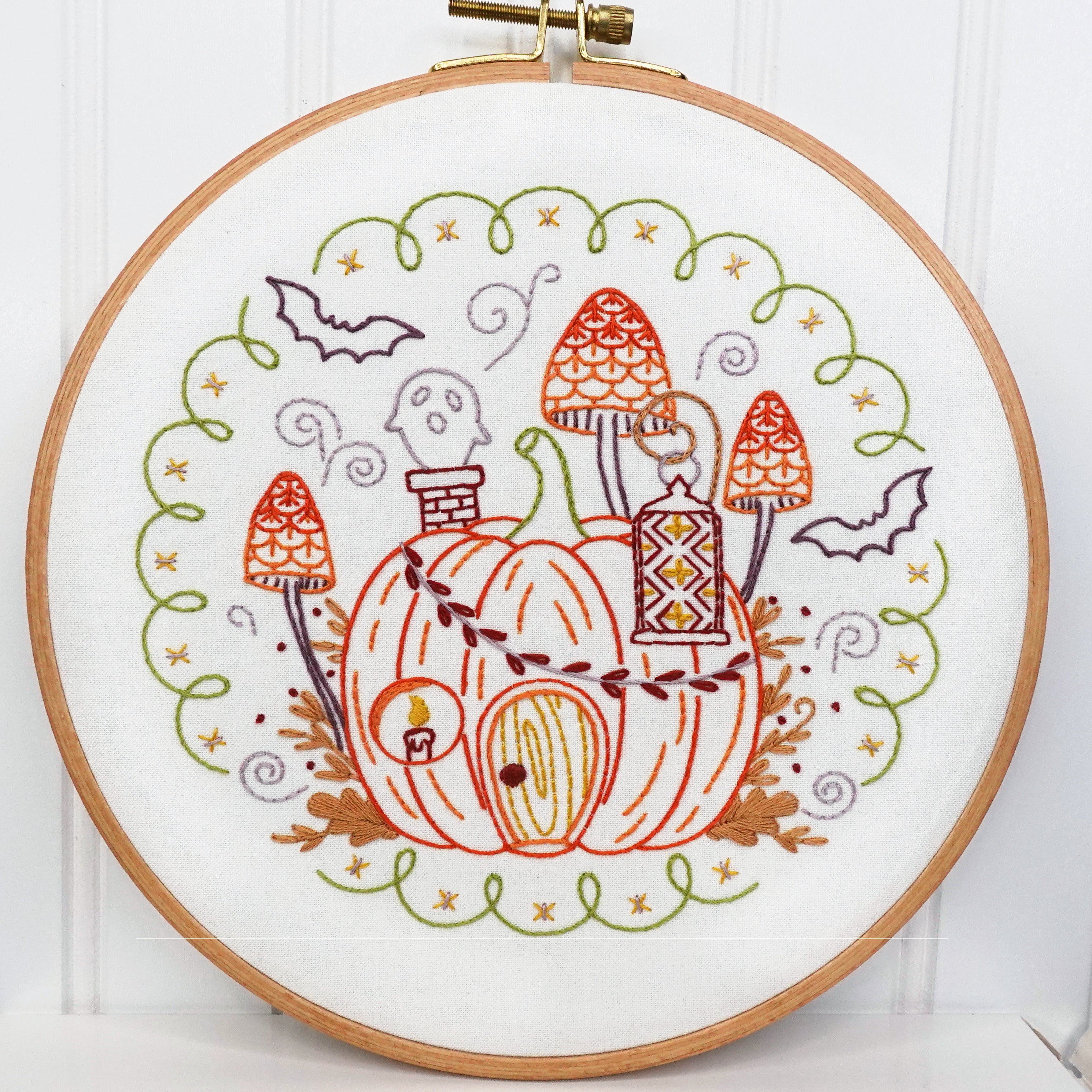 Pumpkin Hollow Printed Fabric Embroidery Pattern