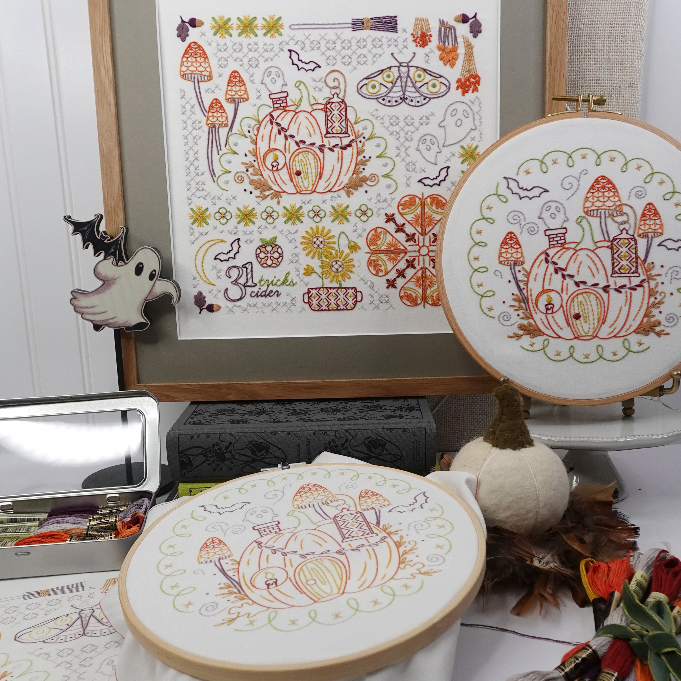 Fall Motif Sampler Embroidery Kit