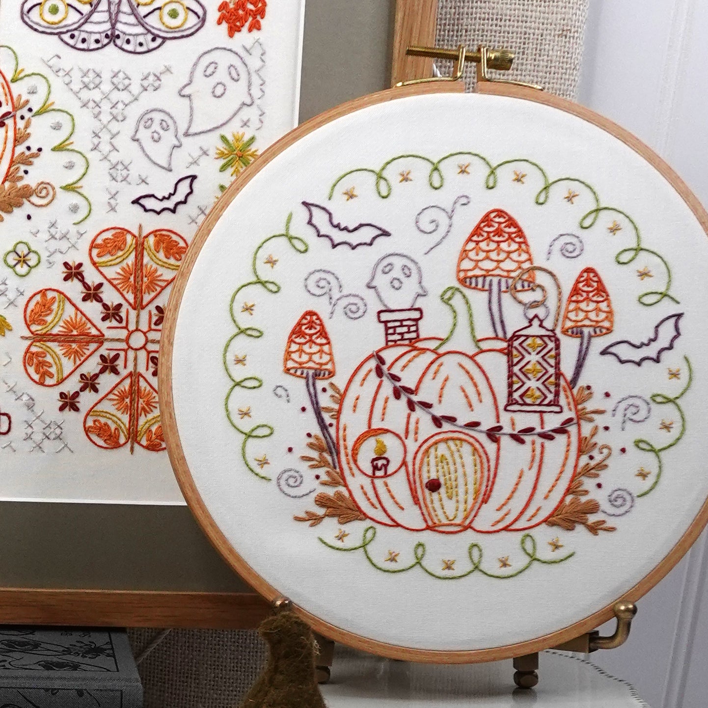 Pumpkin Hollow Printed Fabric Embroidery Pattern