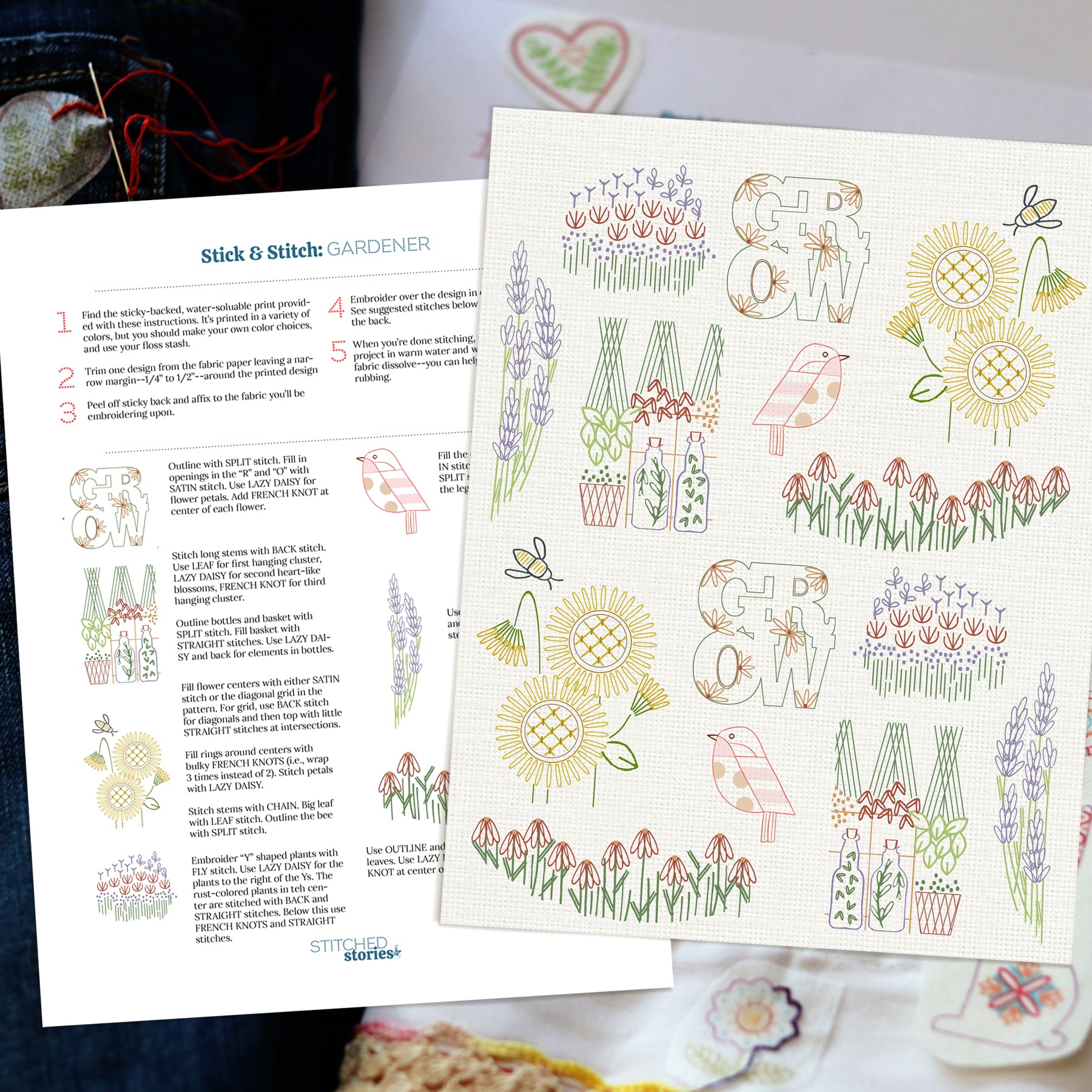 Stick & Stitch Motifs: Gardener
