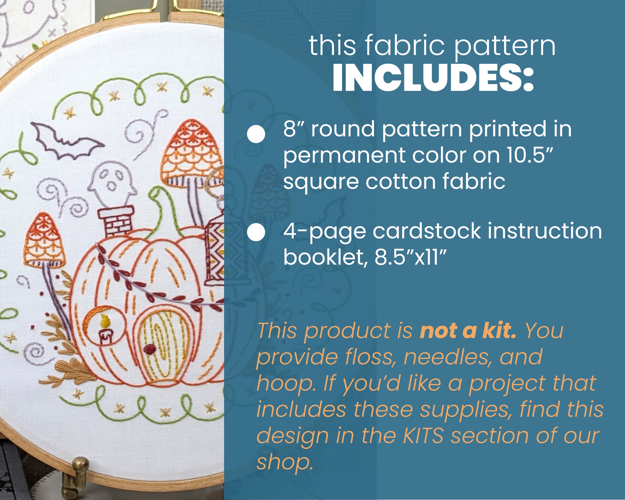 Pumpkin Hollow Printed Fabric Embroidery Pattern