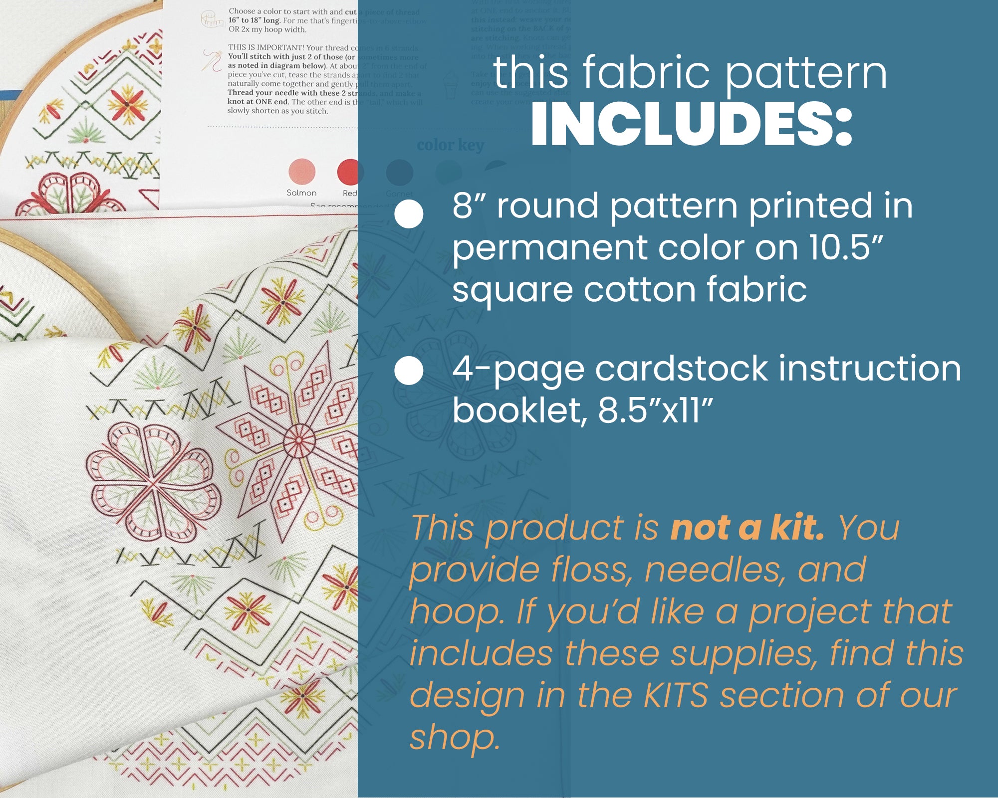 Nordic Noel Printed Fabric Embroidery Pattern