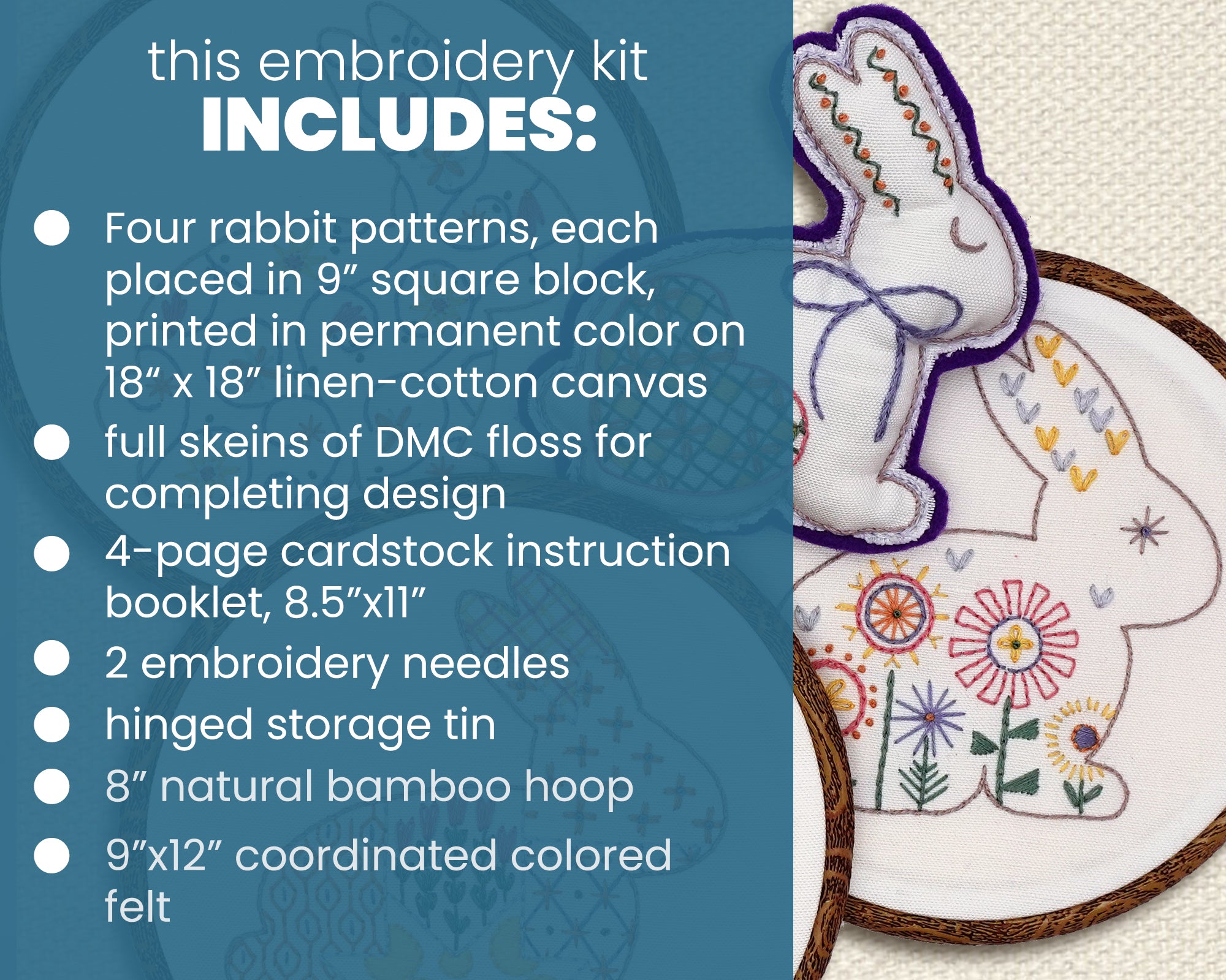 Meadow Hares Embroidery Kit