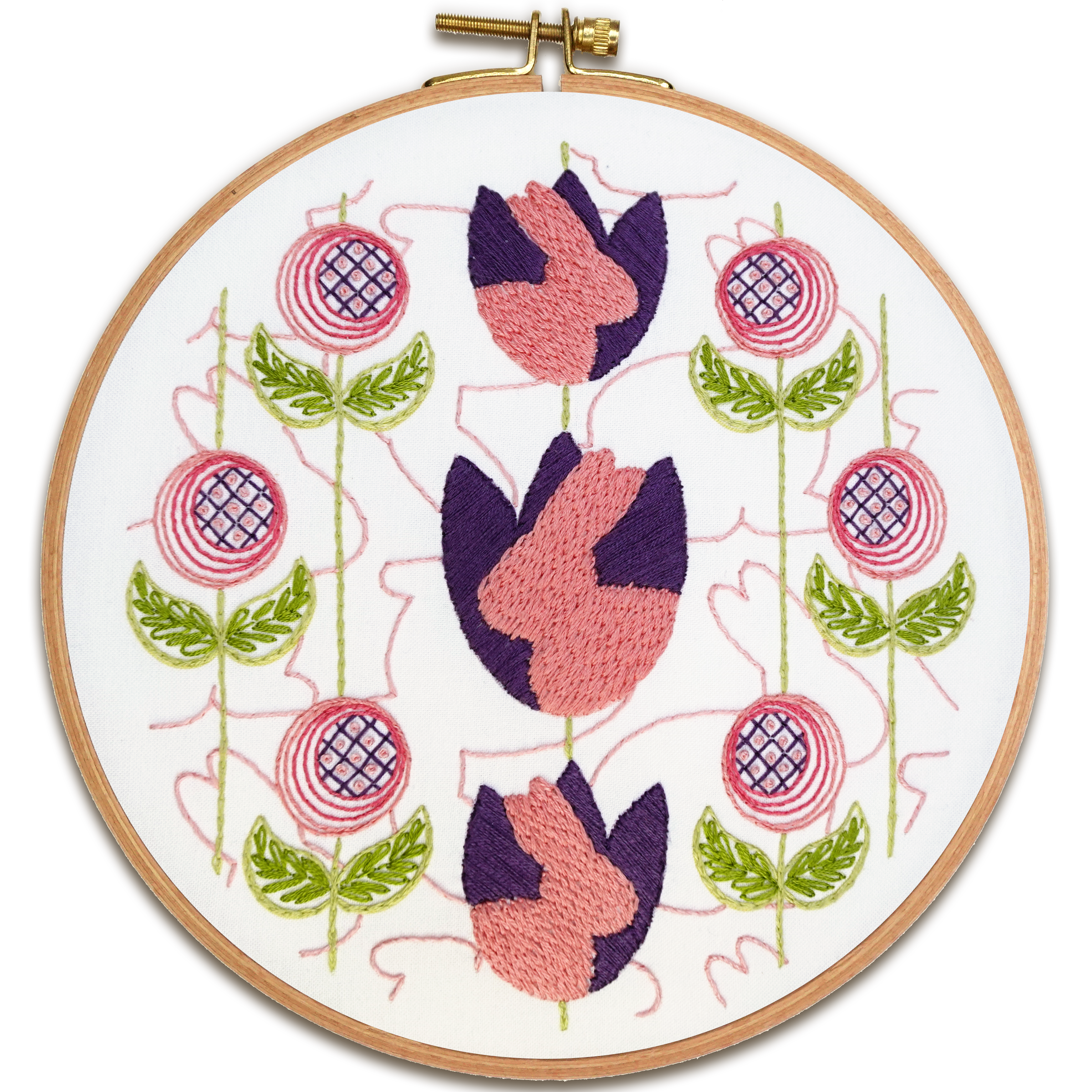 Bunny Tulips Embroidery Kit