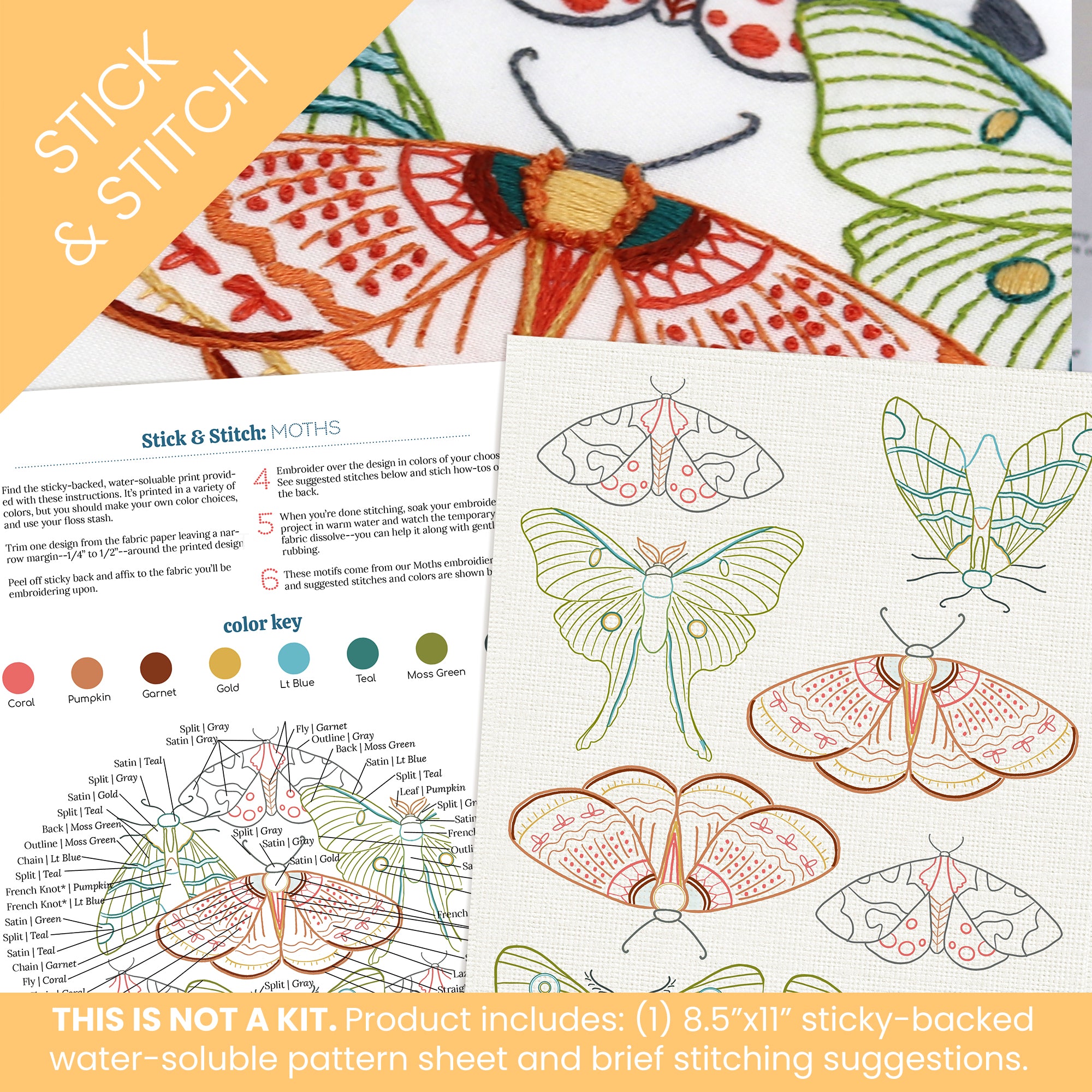 Stick & Stitch Motifs: Moths