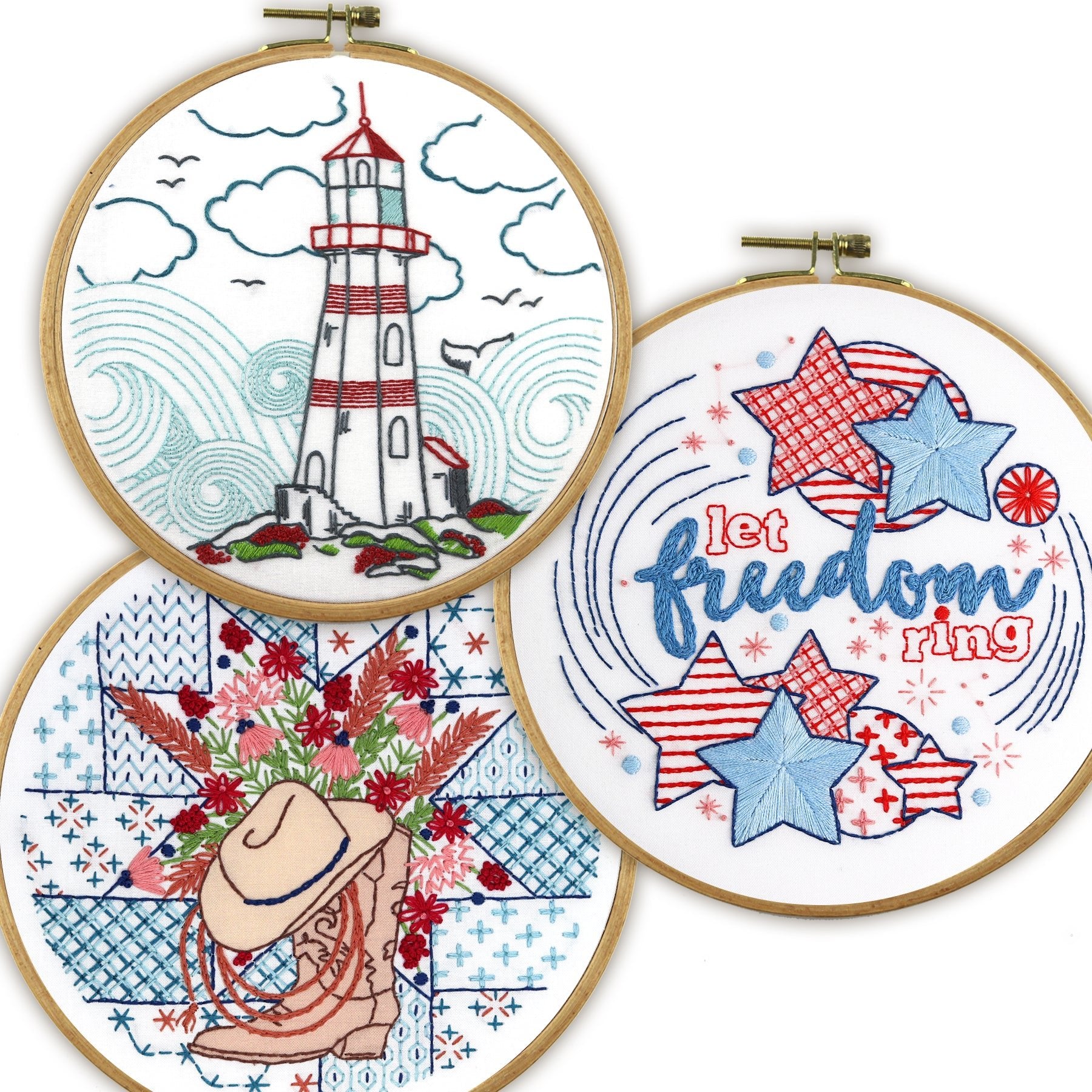 Americana Bundle of 3 Fabric Patterns - Stitched Stories