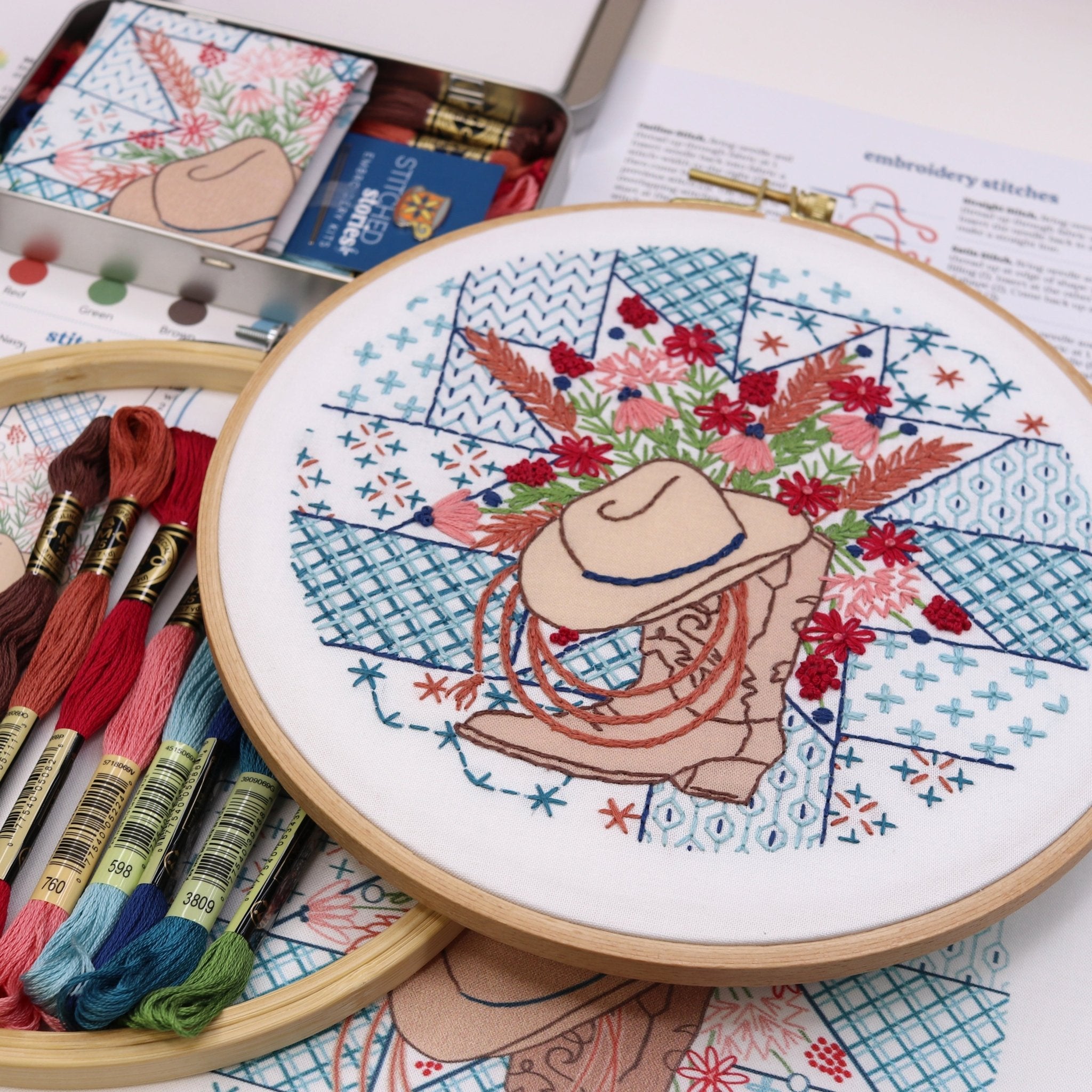 Americana Embroidery Kit Bundle of 3 - Stitched Stories