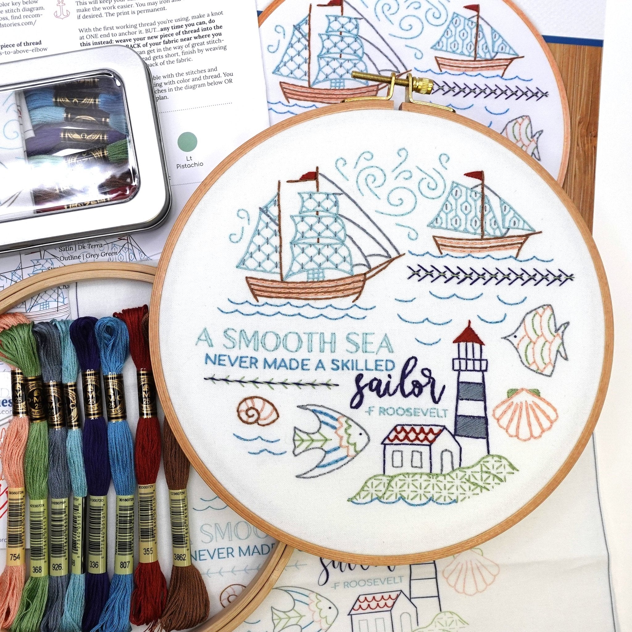 At Sea Embroidery Kit - Stitched Stories