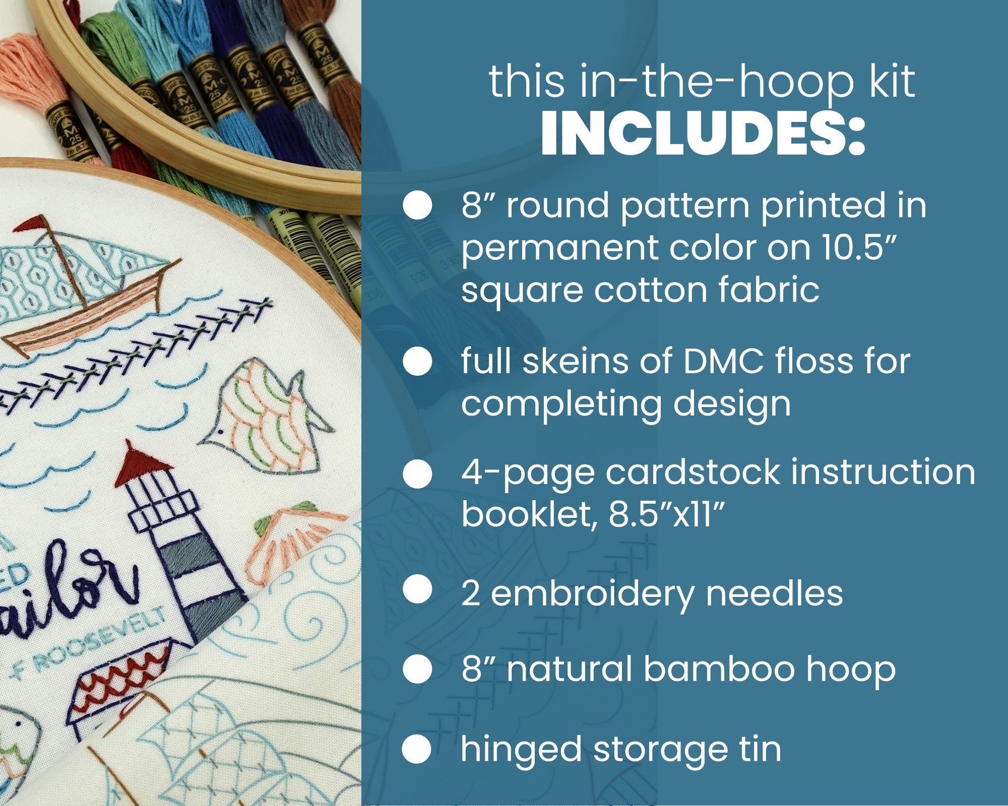 At Sea Embroidery Kit - Stitched Stories