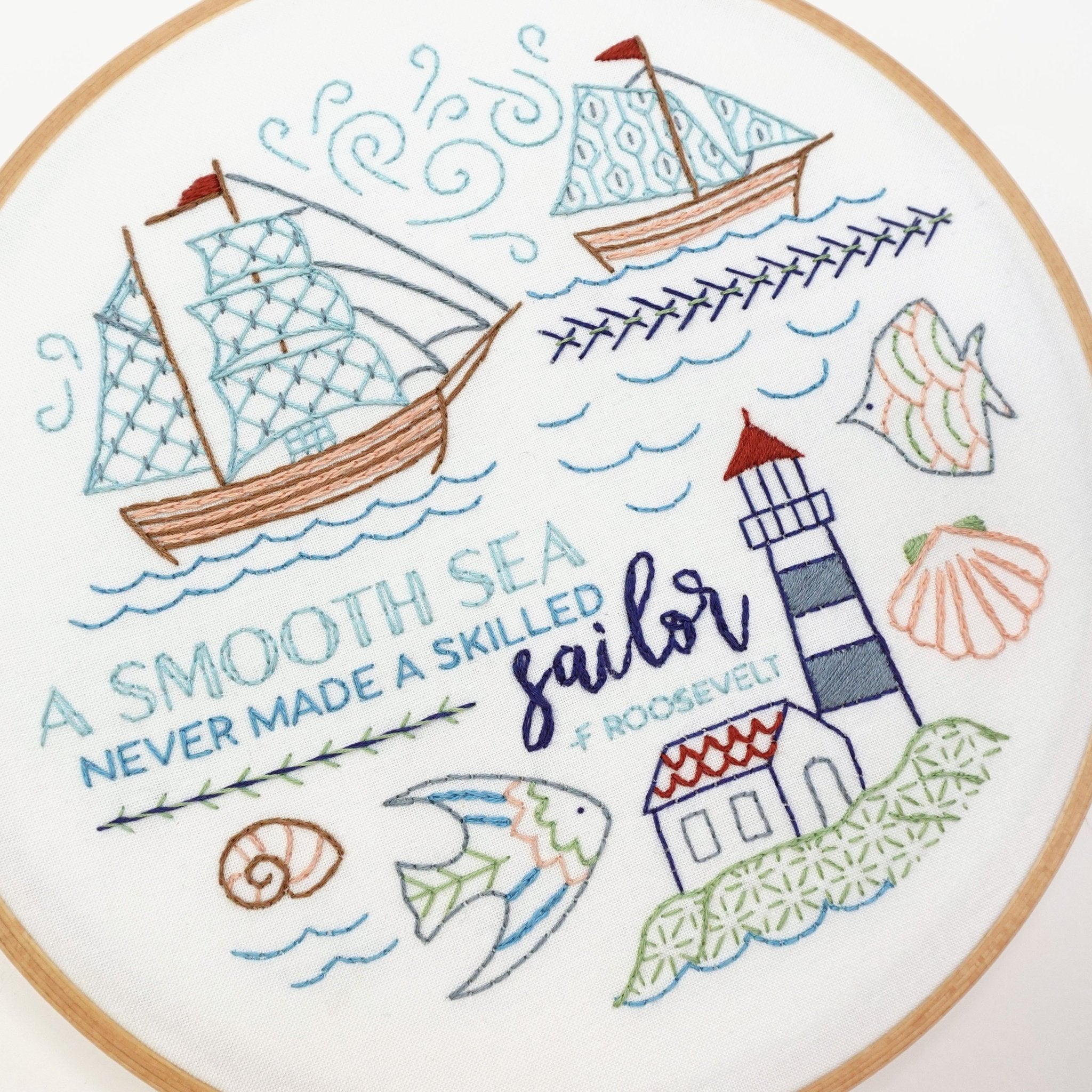 At Sea Embroidery Kit - Stitched Stories
