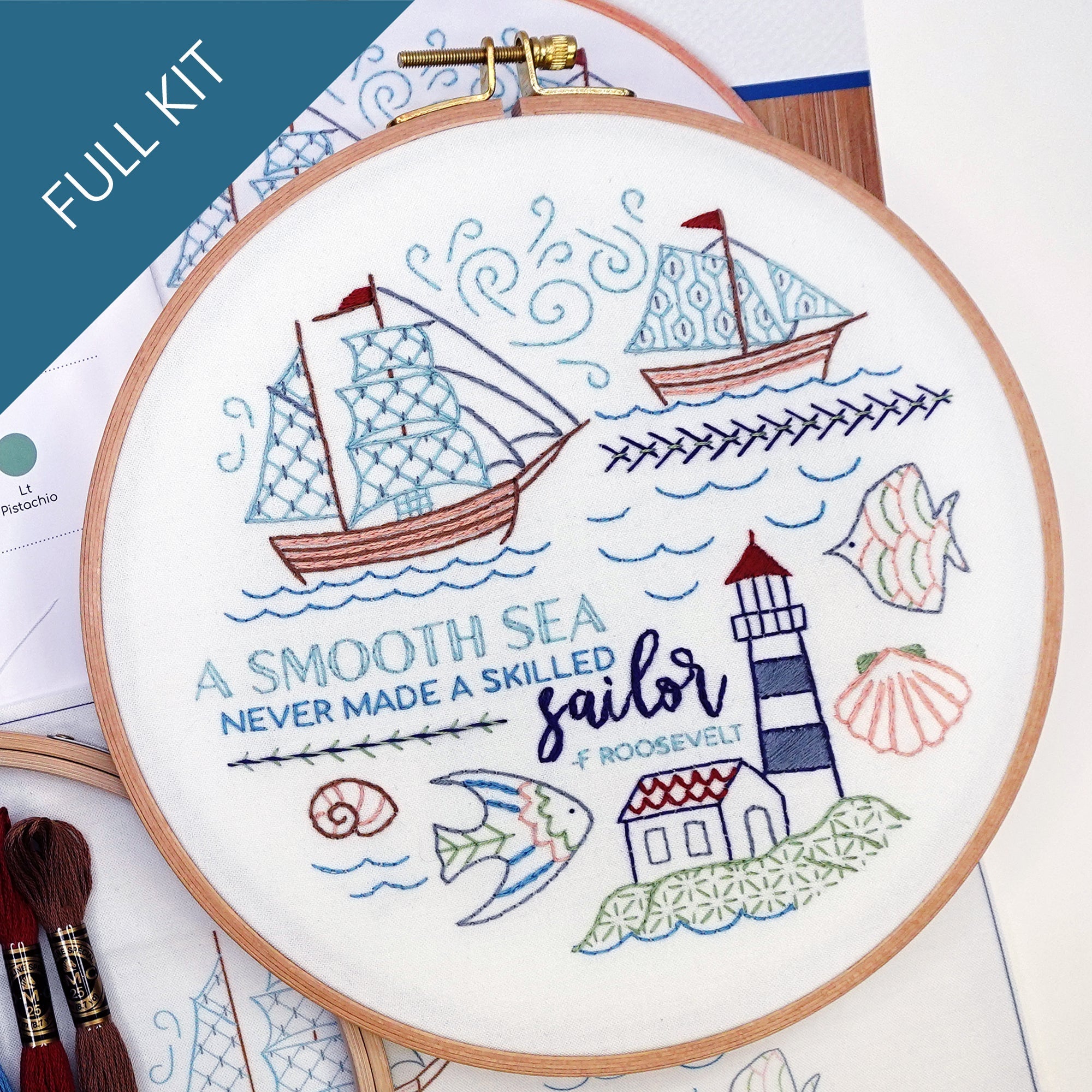 At Sea Embroidery Kit - Stitched Stories
