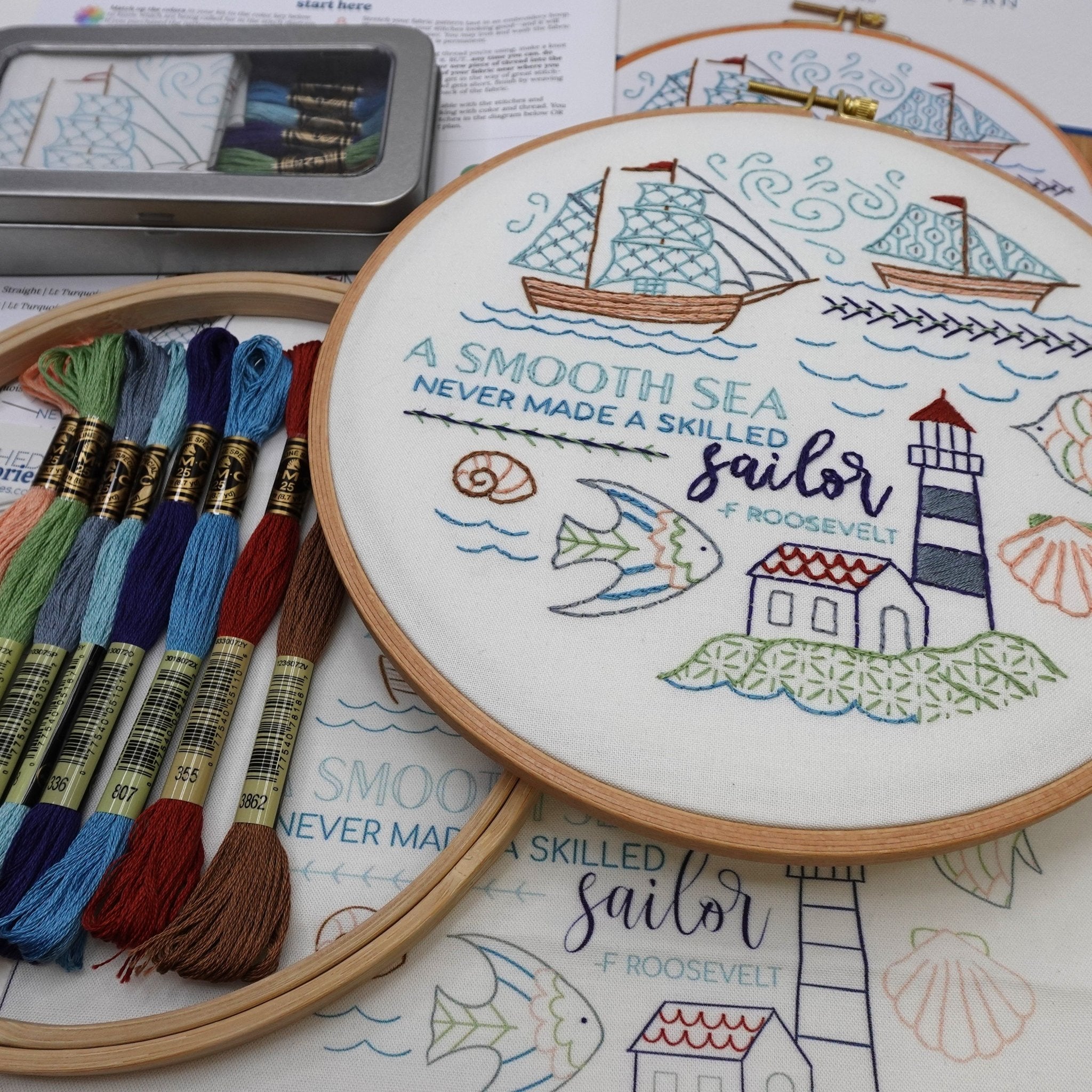 At Sea Embroidery Kit - Stitched Stories
