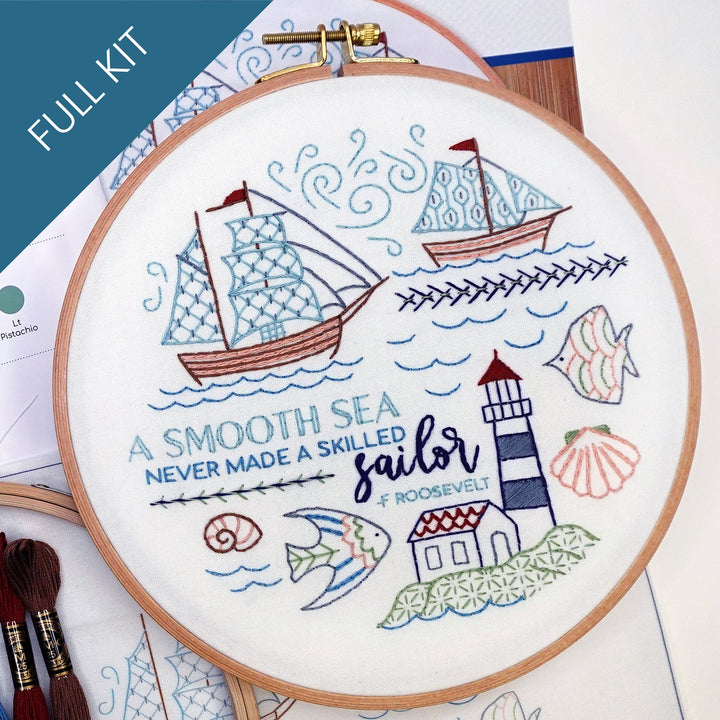 At Sea Embroidery Kit - Stitched Stories