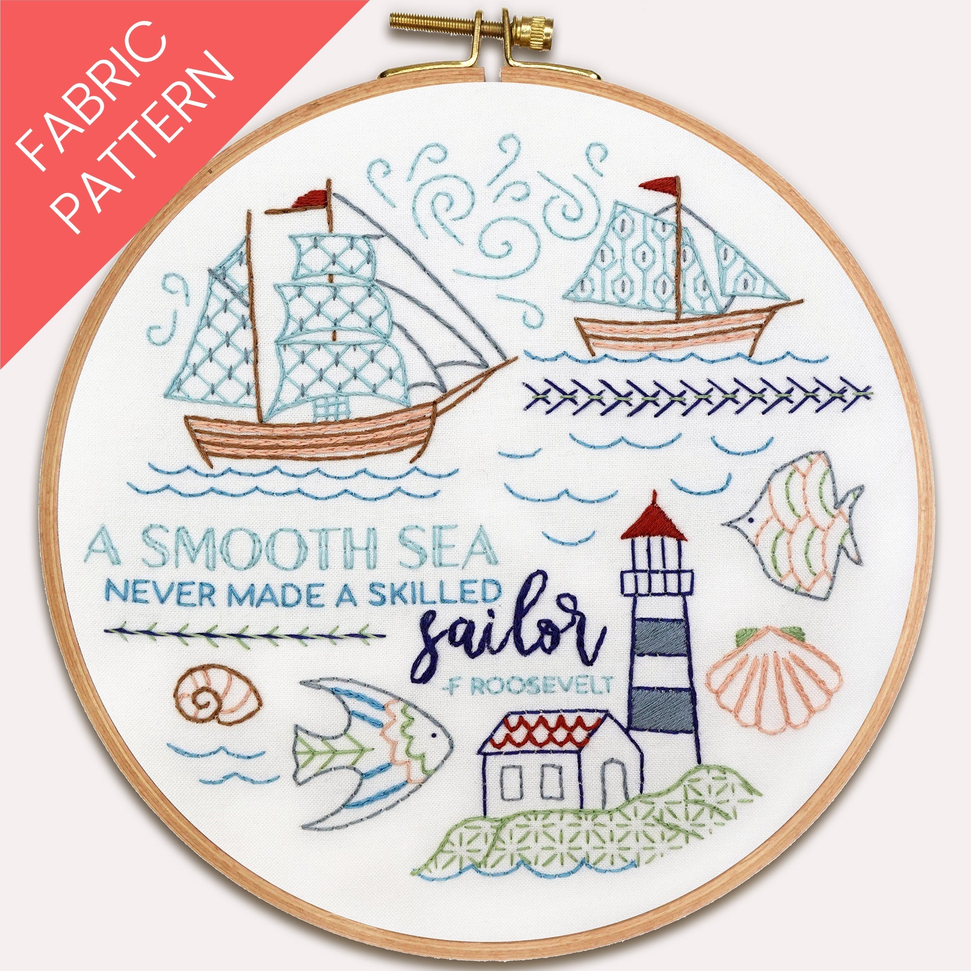 At Sea Printed Fabric Pattern - Stitched Stories