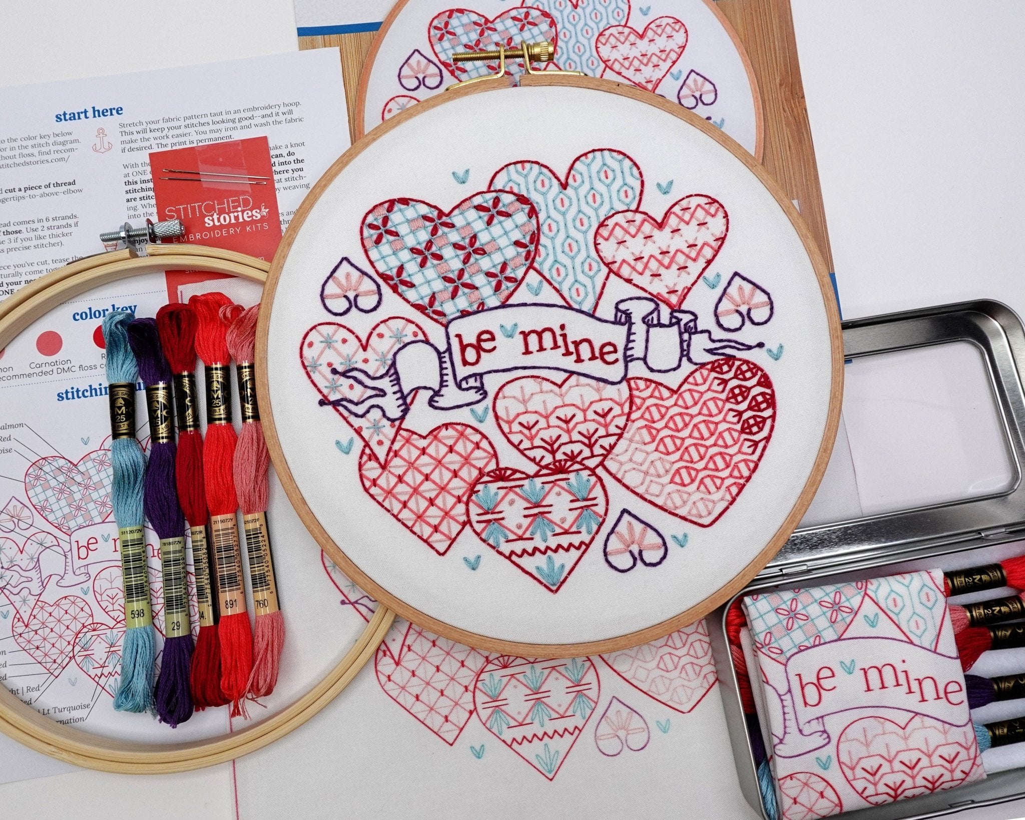 Be Mine Embroidery Kit - Stitched Stories