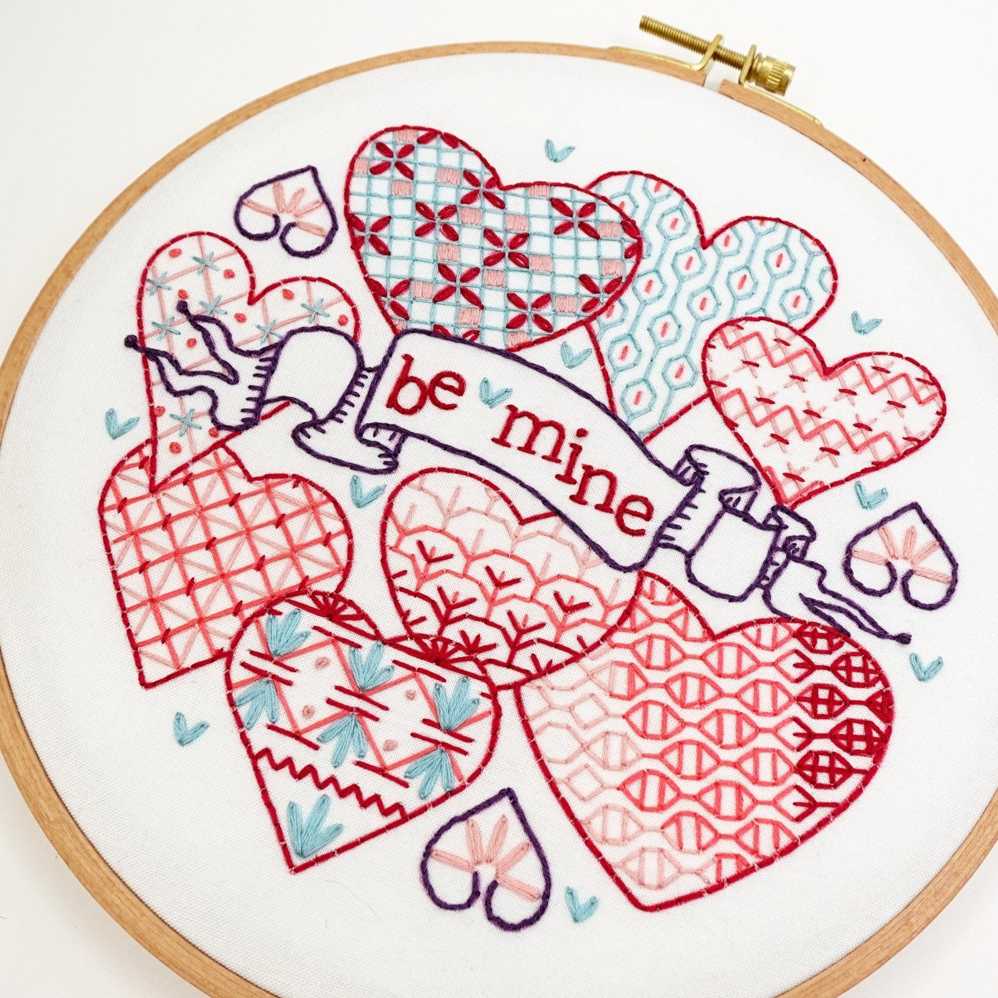 Be Mine Embroidery Kit - Stitched Stories