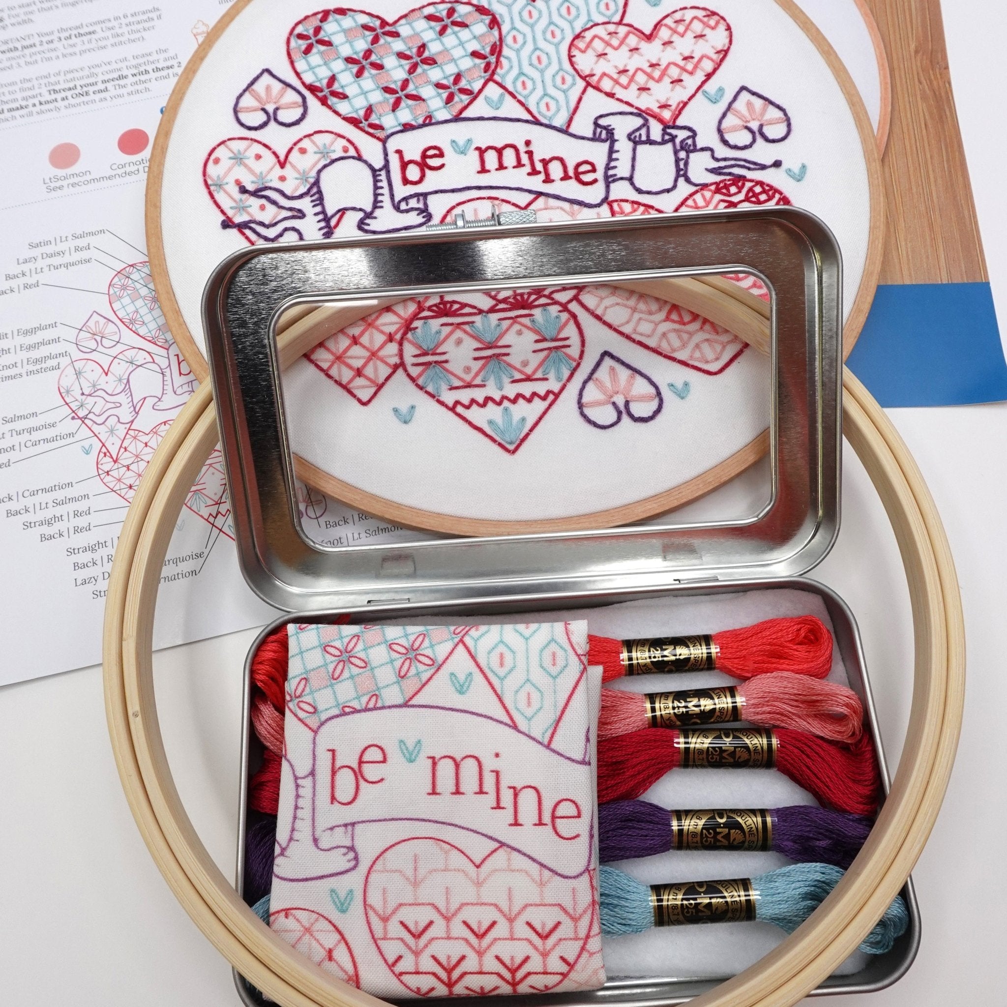 Be Mine Embroidery Kit - Stitched Stories