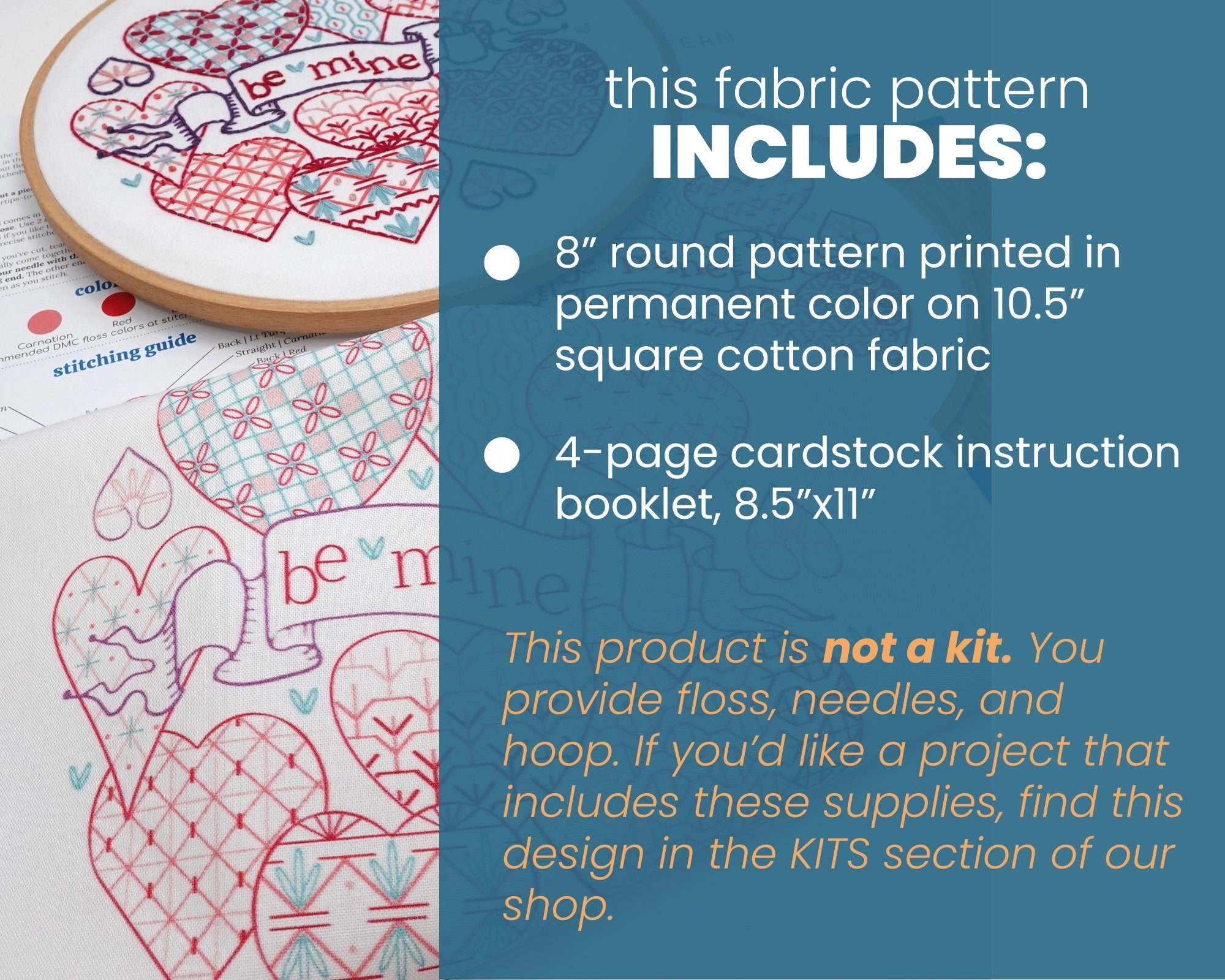 Be Mine Printed Fabric Pattern - Stitched Stories