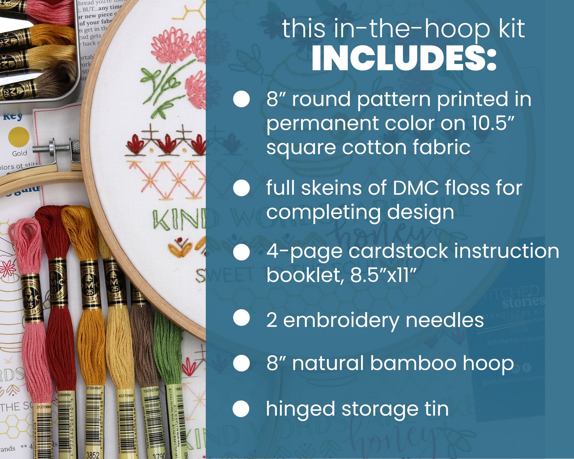 Beehive Embroidery Kit - Stitched Stories