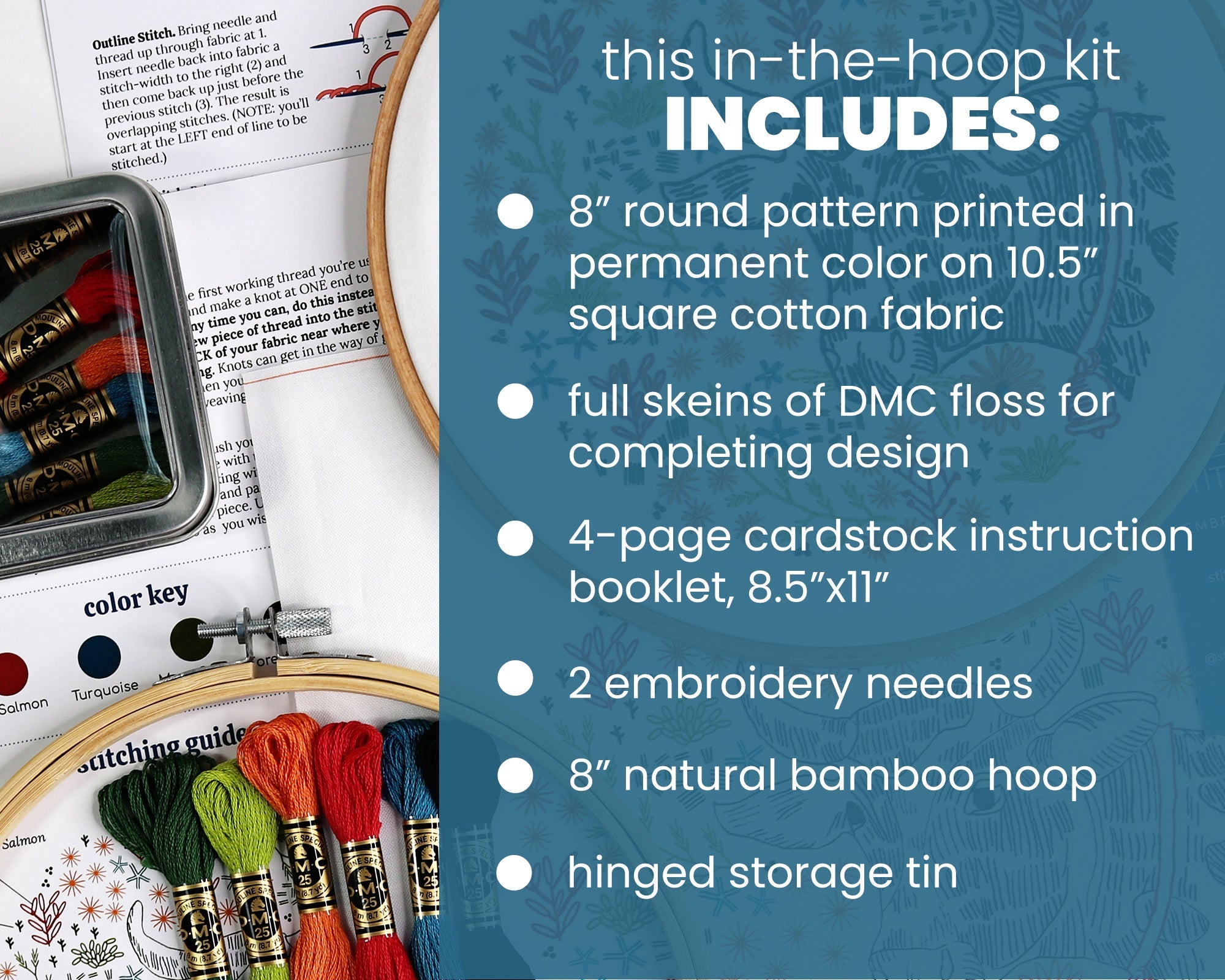 Bessie's Blossoms Embroidery Kit - Stitched Stories