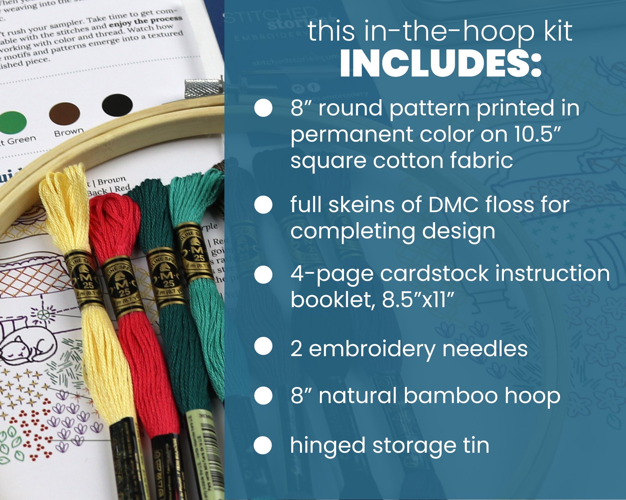 Catnap Embroidery Kit - Stitched Stories