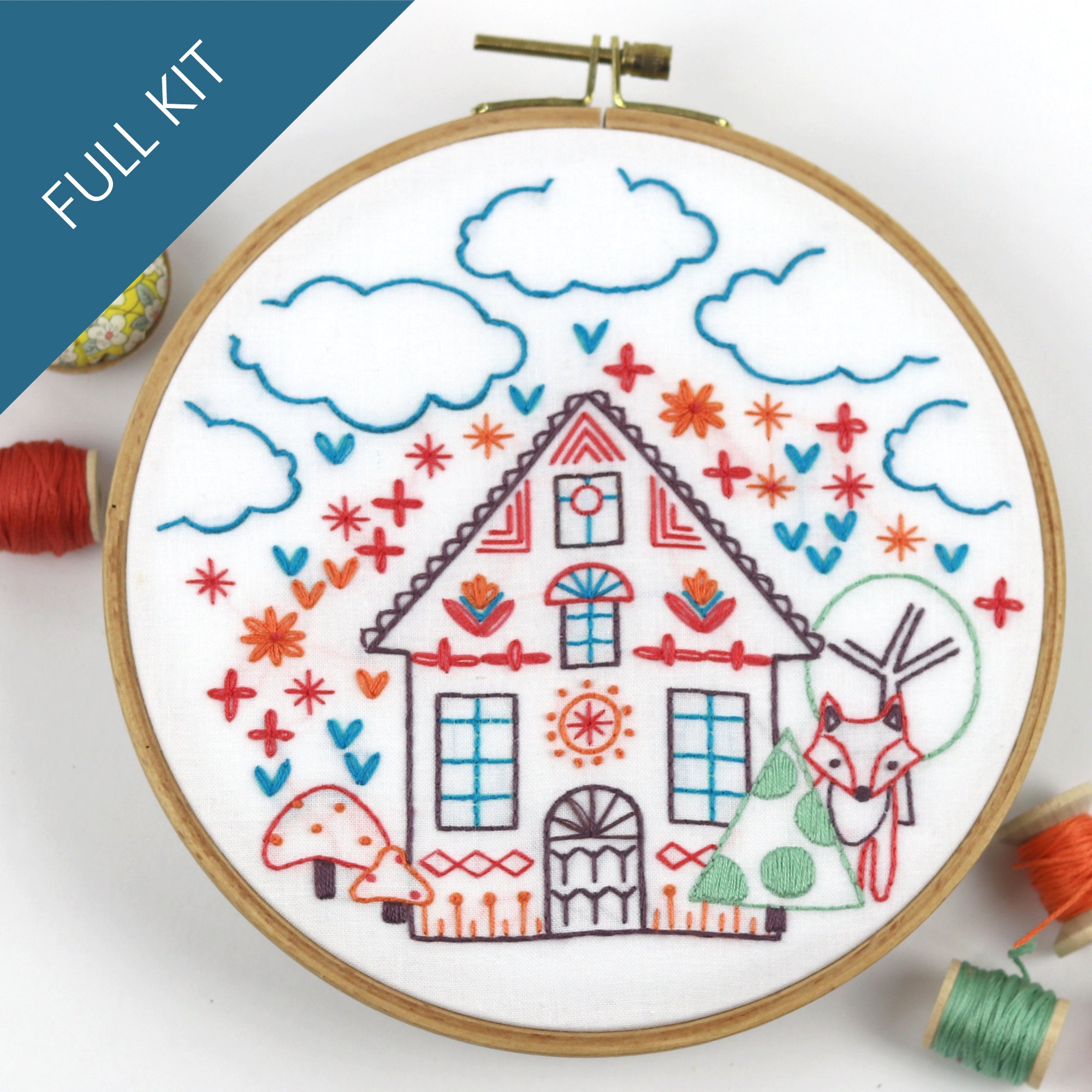 Little house buying / santuary home embroidery - customisable 6inch hoop