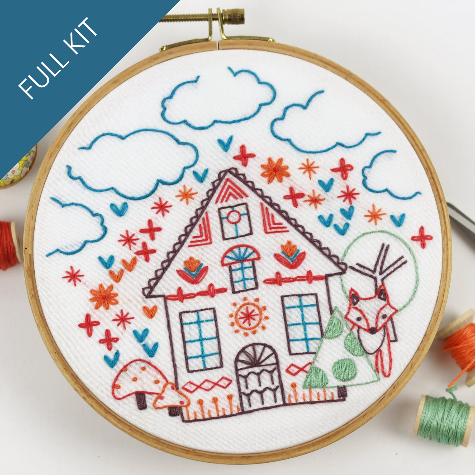 Charmed Cottage Child's / Beginner Embroidery Kit - Stitched Stories