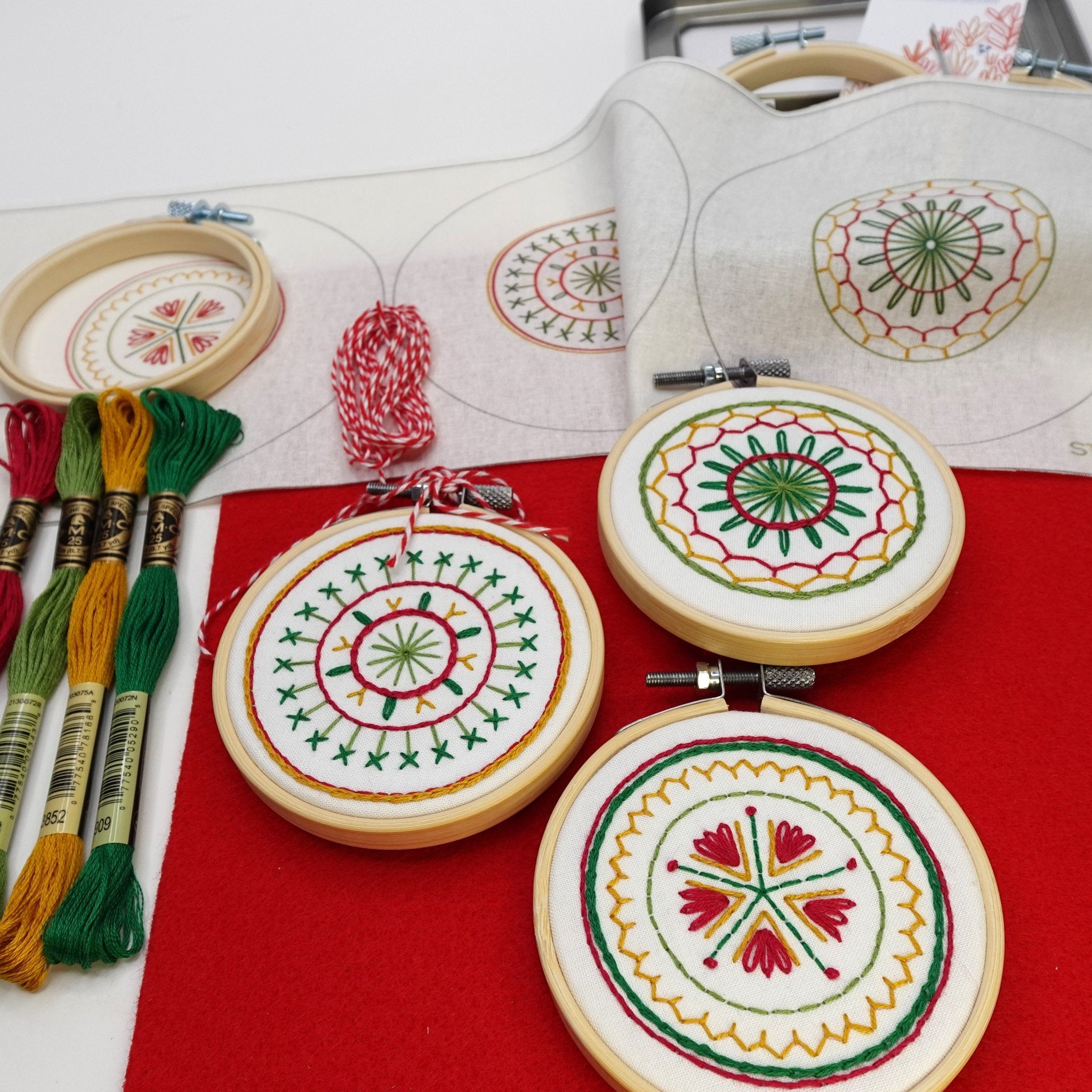 Christmas Balls Ornaments Embroidery Kit - Stitched Stories