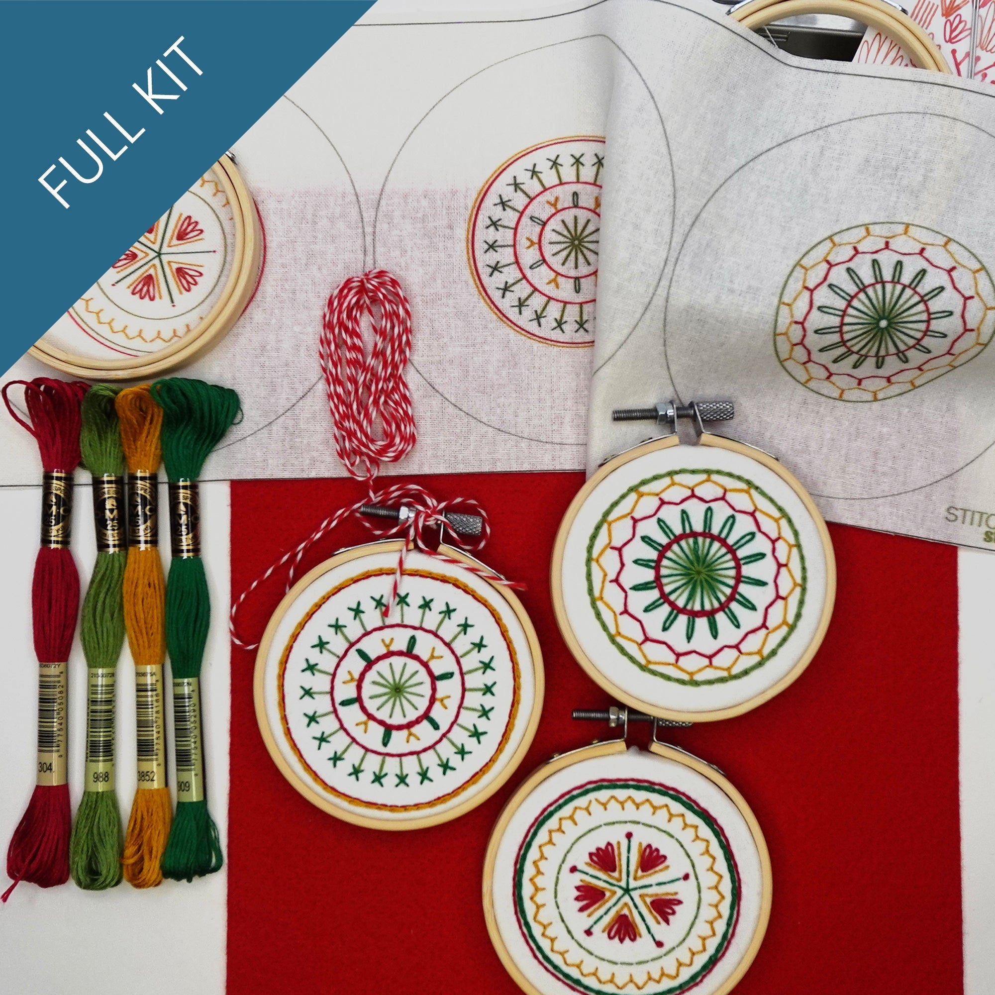 Christmas Balls Ornaments Embroidery Kit - Stitched Stories