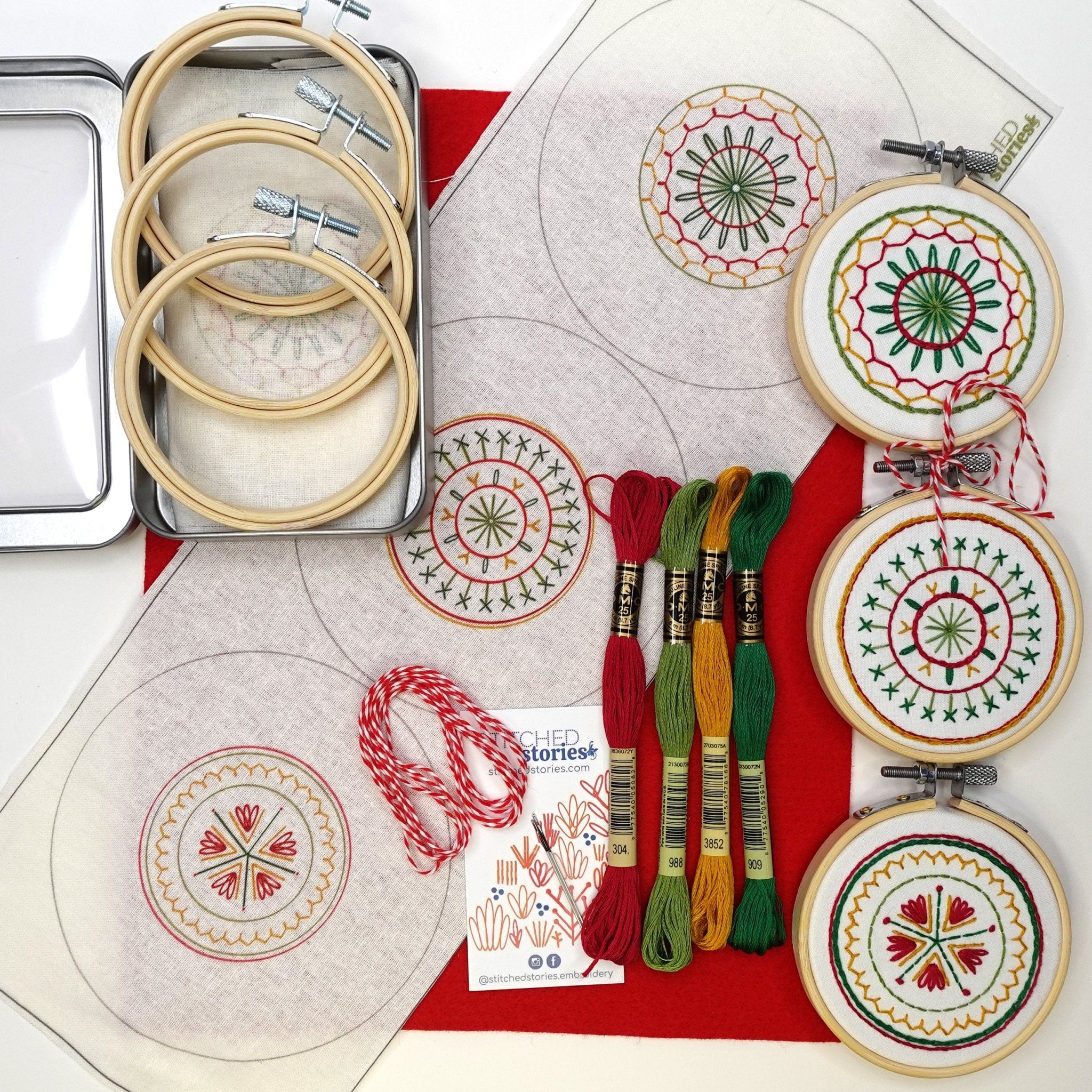 Christmas Balls Ornaments Embroidery Kit - Stitched Stories