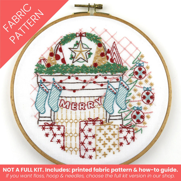 Christmas Mantle Printed Fabric Pattern - Stitched Stories