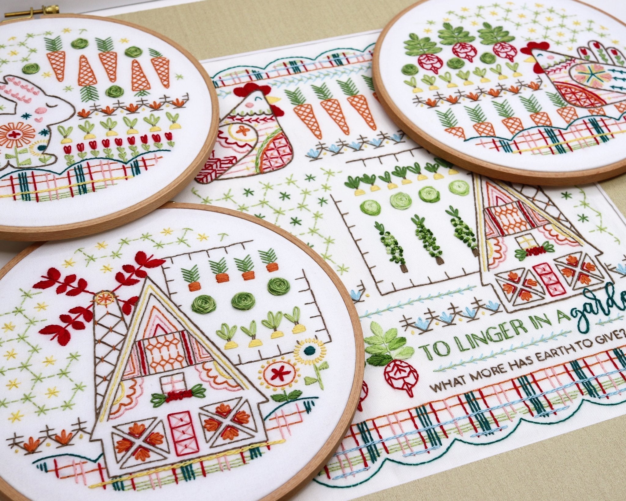 Country Garden Collection Bundle of 4 Embroidery Kits - Stitched Stories